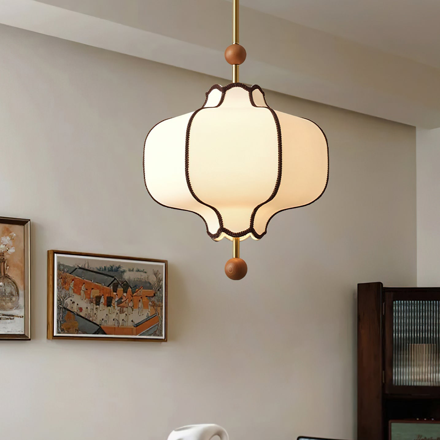 Ritta Lantern Fabric Pendant Light
