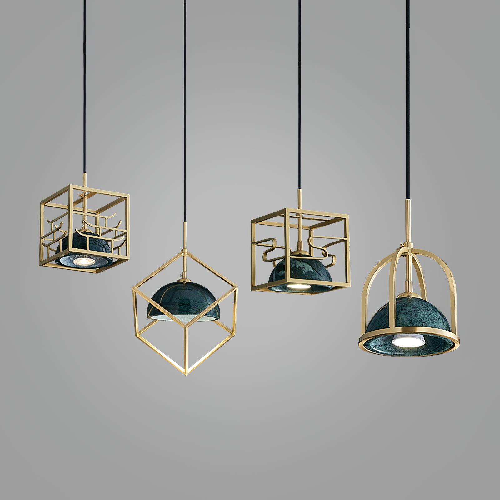 Cubo Modern Brass Pendant Lamp - Letslighting
