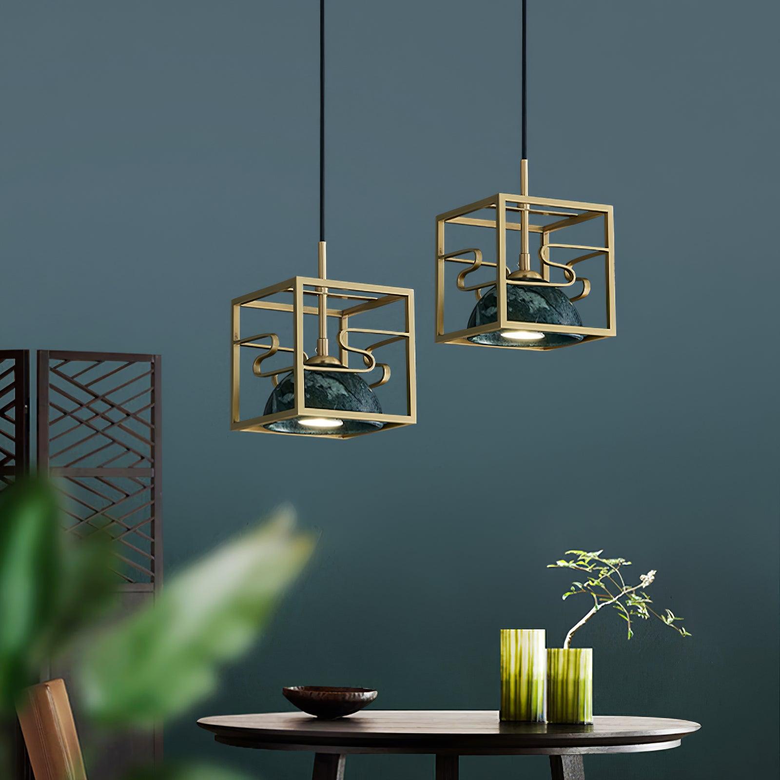 Cubo Modern Brass Pendant Lamp - Letslighting