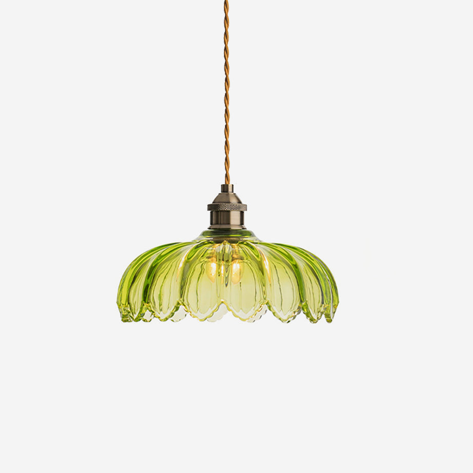 Limea Green Glass Flower Pendant Light