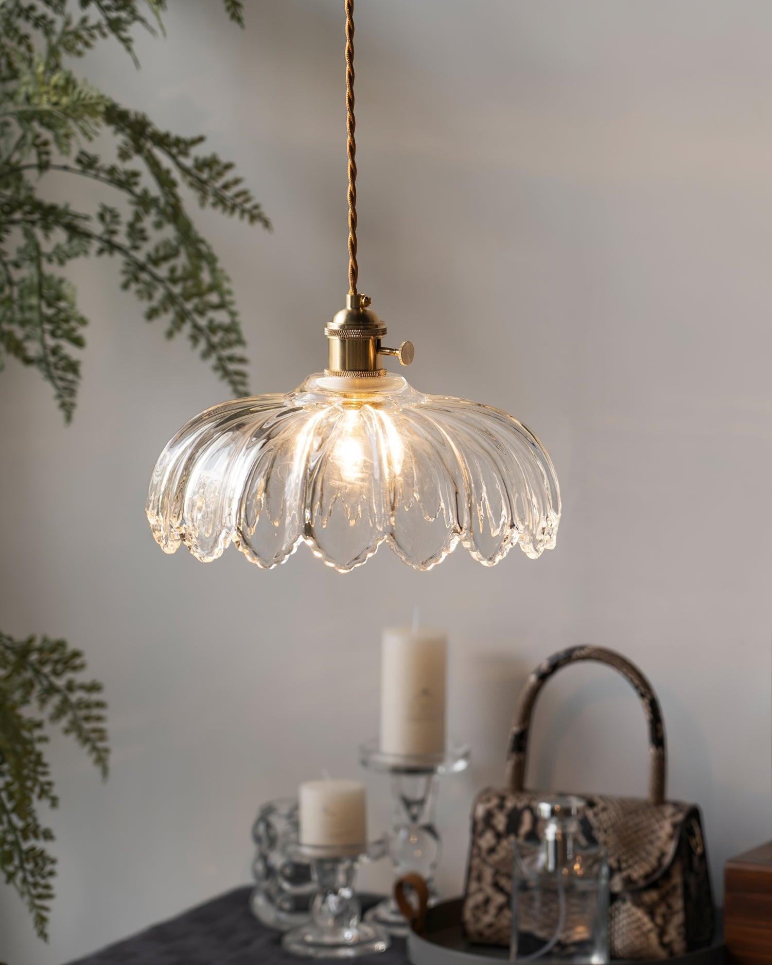 Limea Green Glass Flower Pendant Light