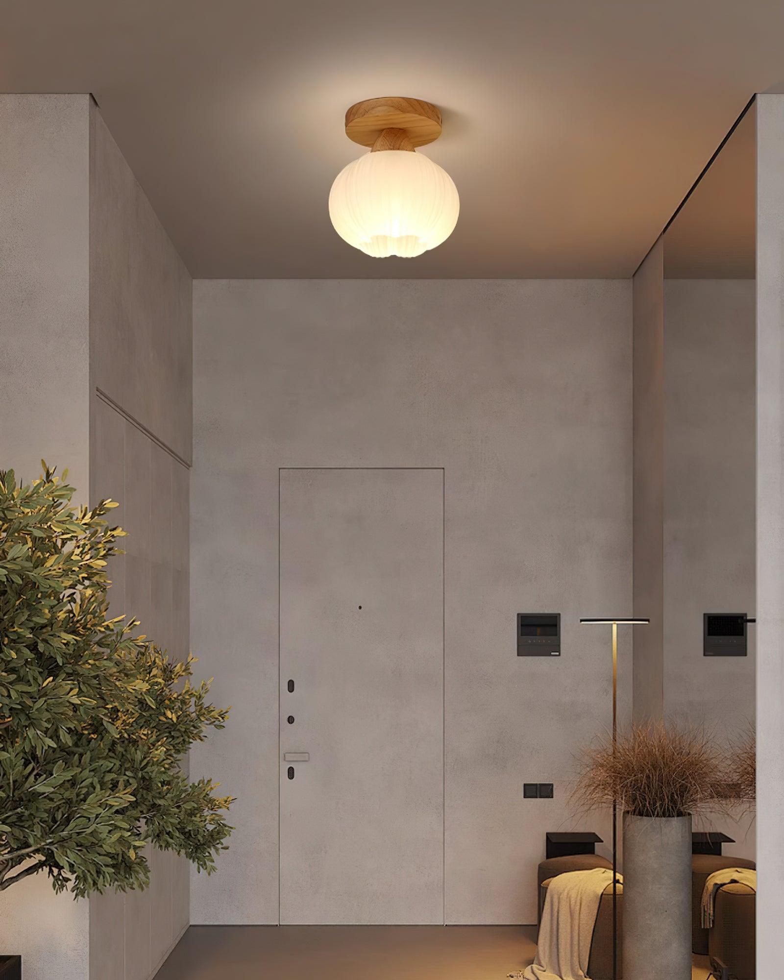 Gleam Large Flower Bag Wood Ceiling Lamp - Letslighting