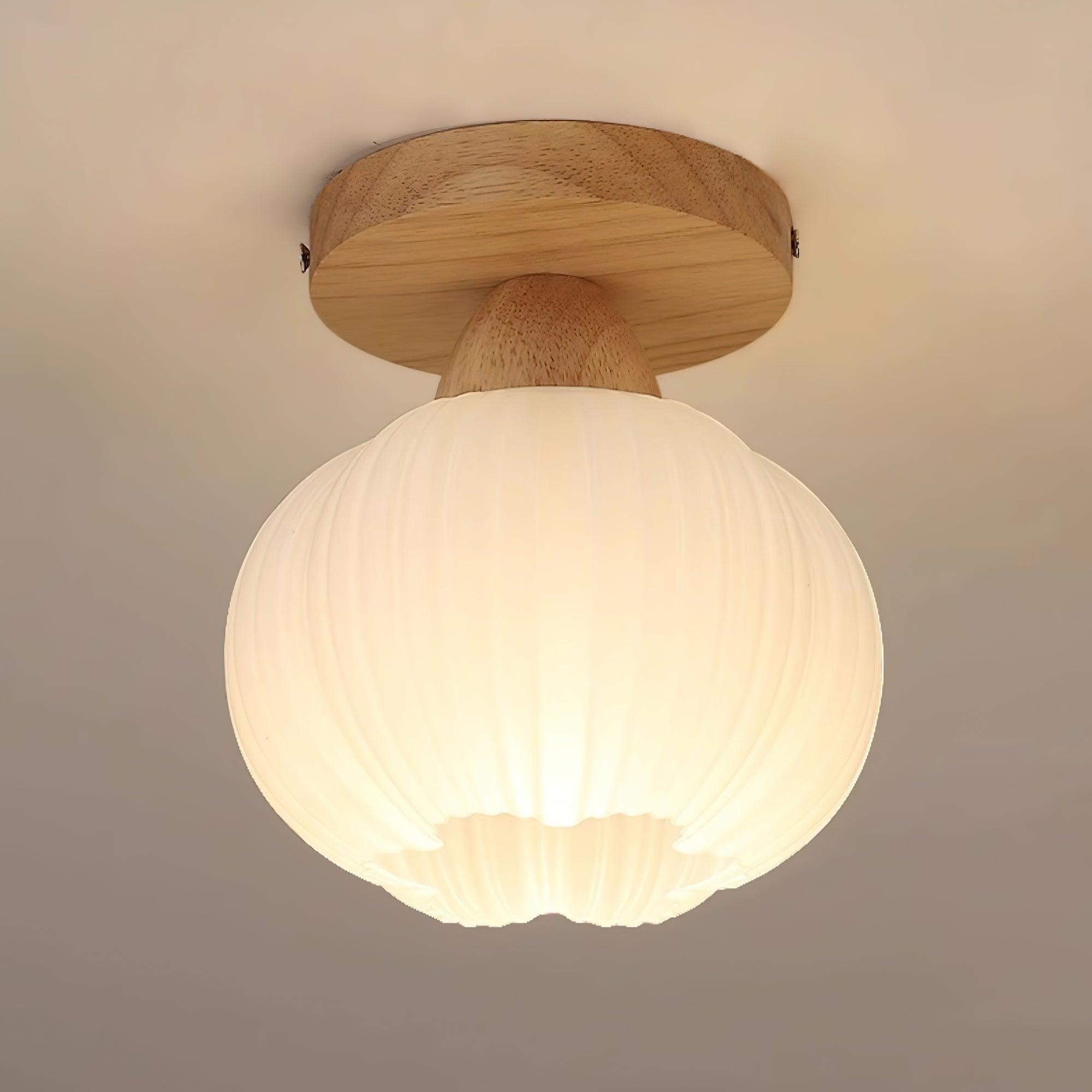 Gleam Large Flower Bag Wood Ceiling Lamp - Letslighting