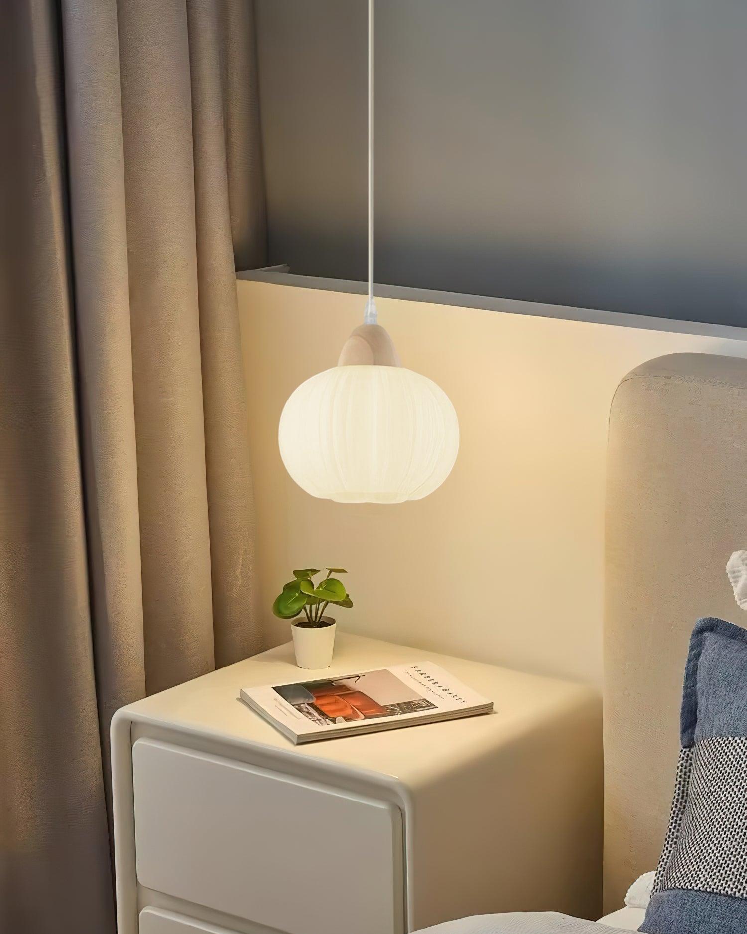 Pumpkin Modern Wood Pendant Lamp - Letslighting