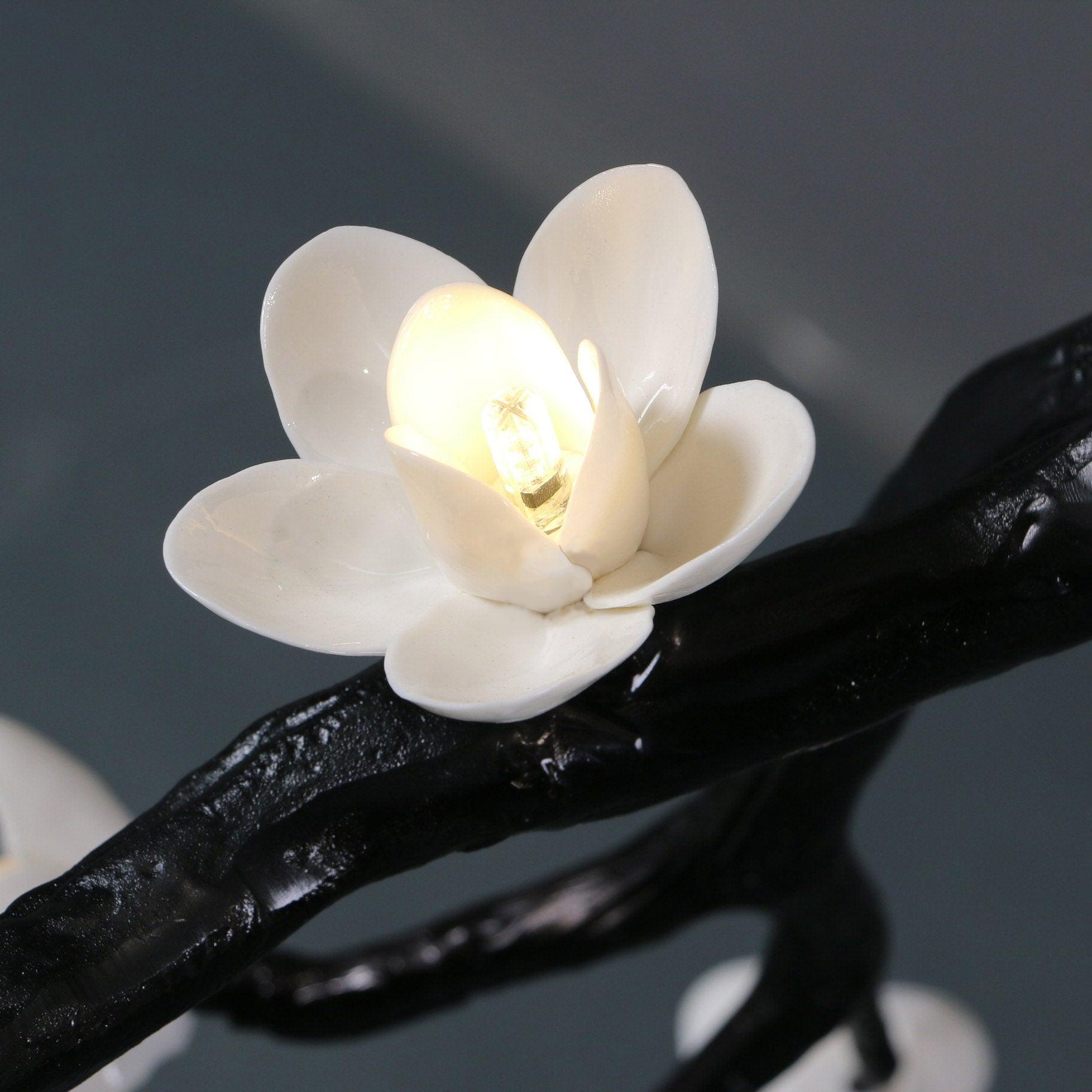 Lustra Chandelier Black Branch Flower - Letslighting
