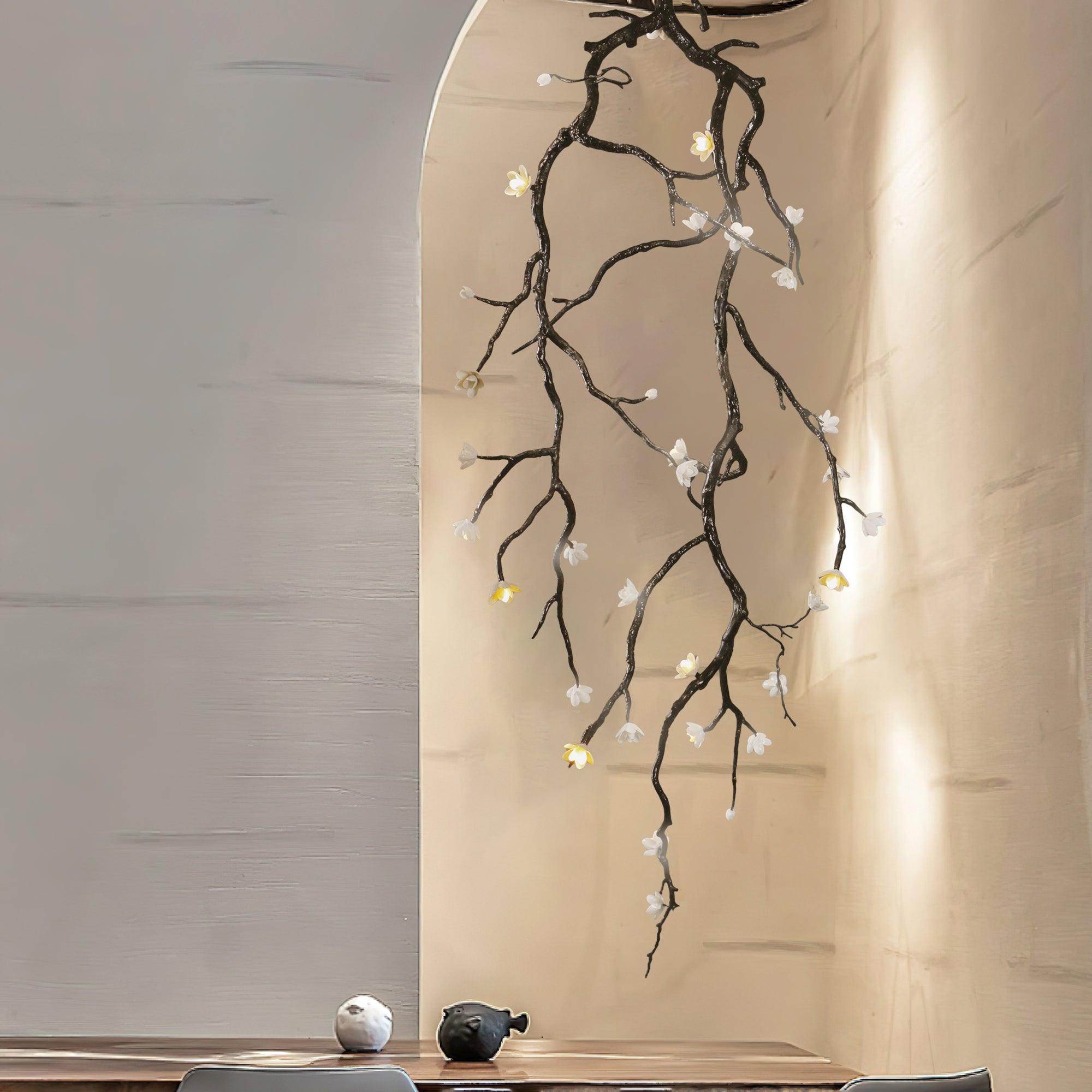 Lustra Chandelier Black Branch Flower - Letslighting