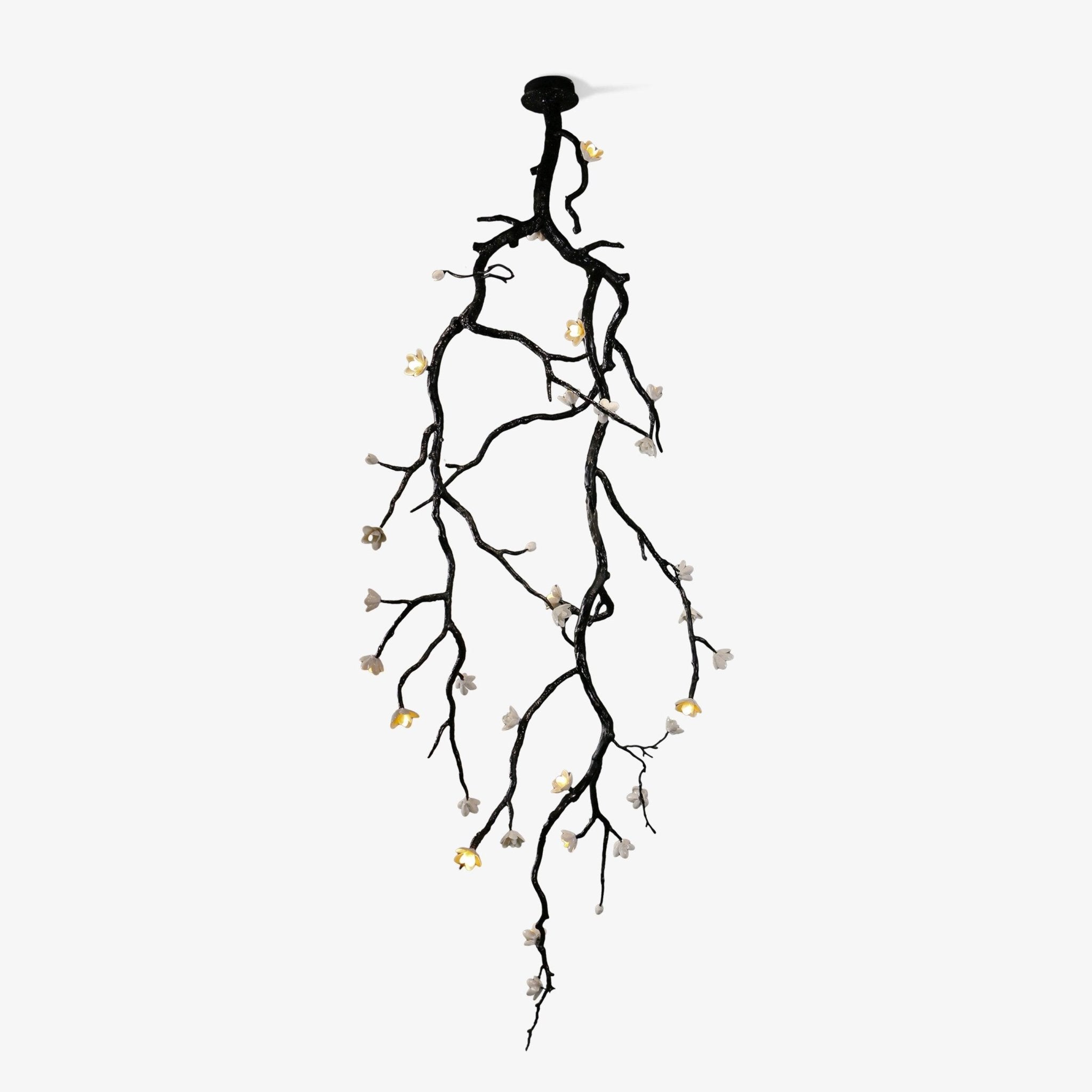 Lustra Chandelier Black Branch Flower - Letslighting