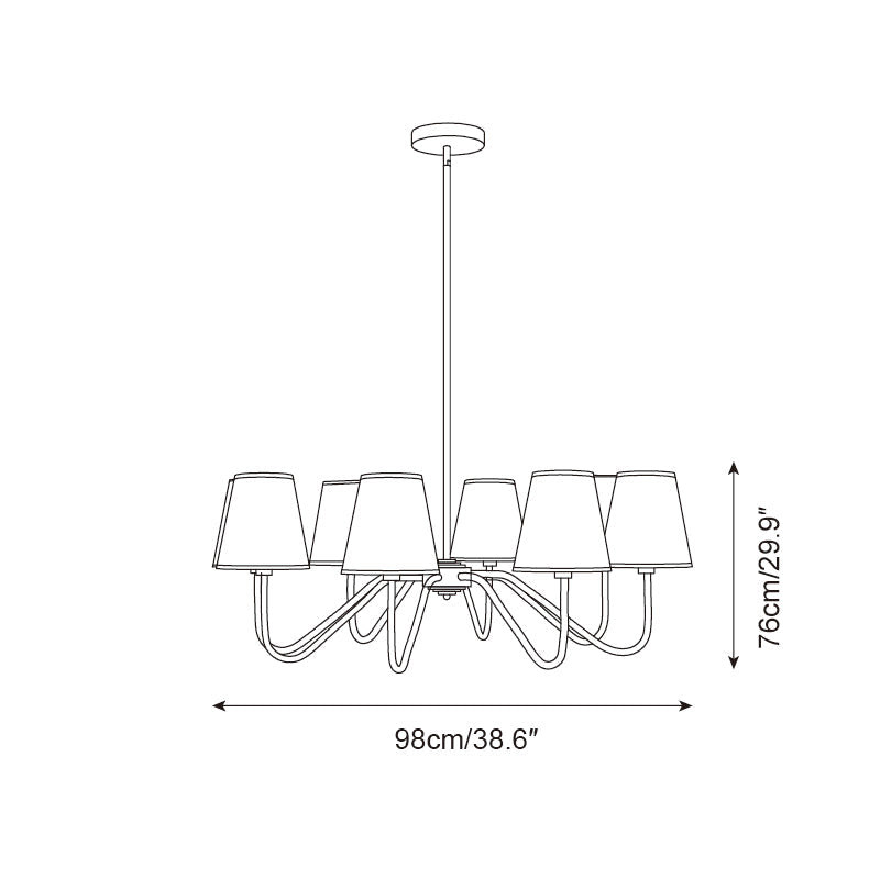 Lassen Chandelier Curved Arms - Letslighting