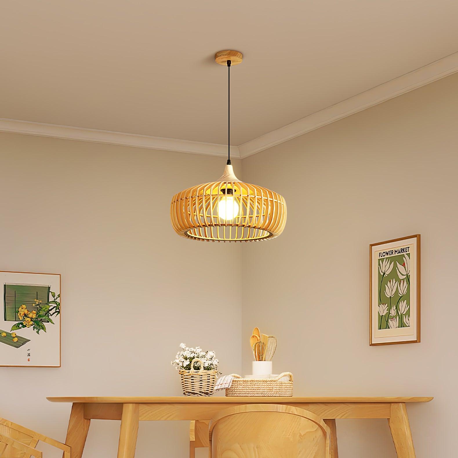 Vesva Wooden Retro Pendant Lamp - Letslighting