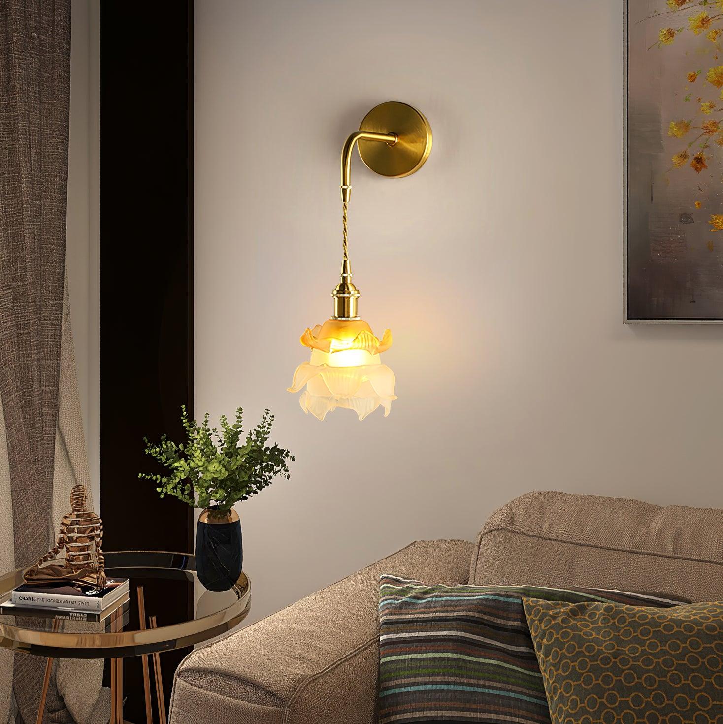 Amarira Premium Elegance Brass Glass Wall Lamp - Letslighting
