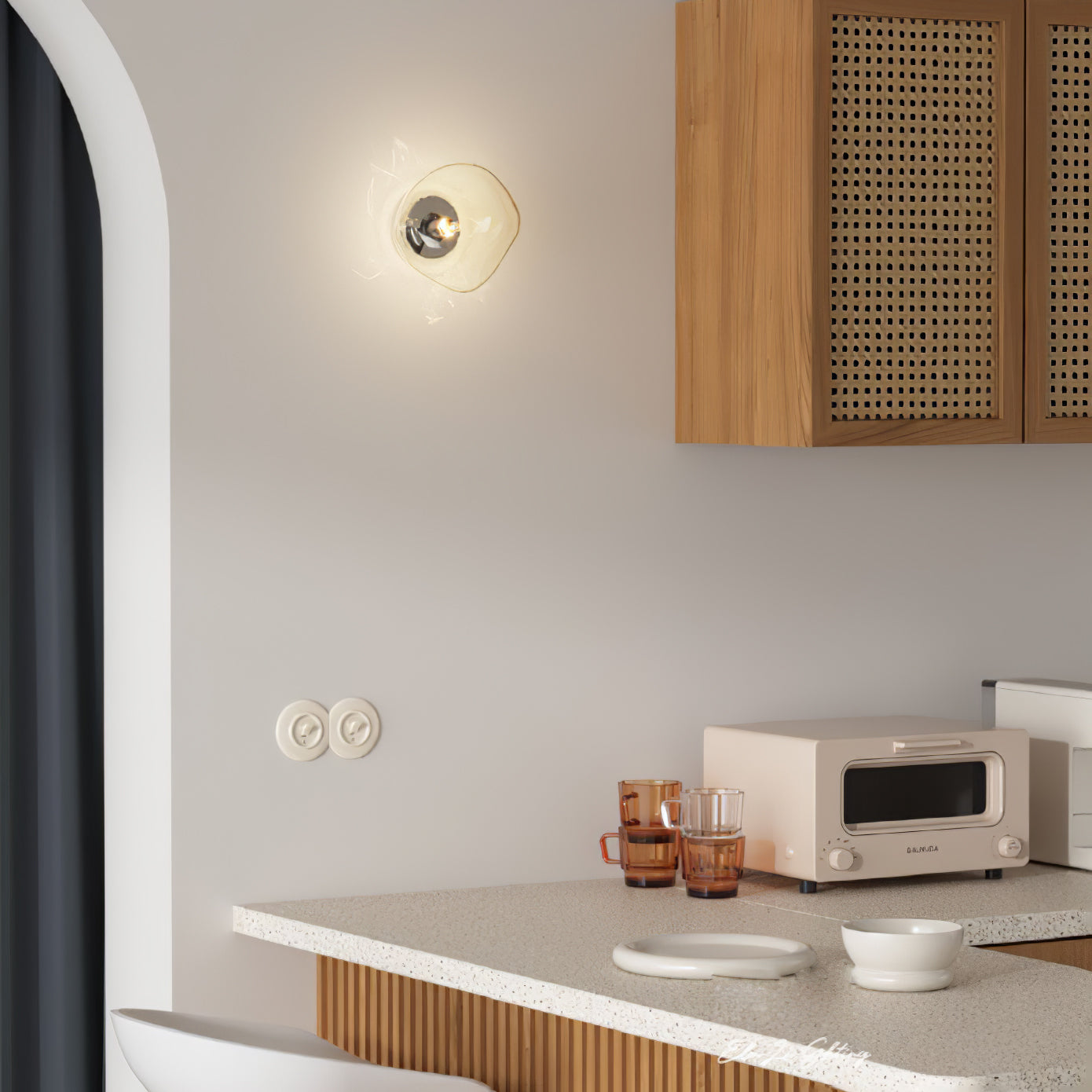 Auden Amber Glass Wall Lamp - Letslighting