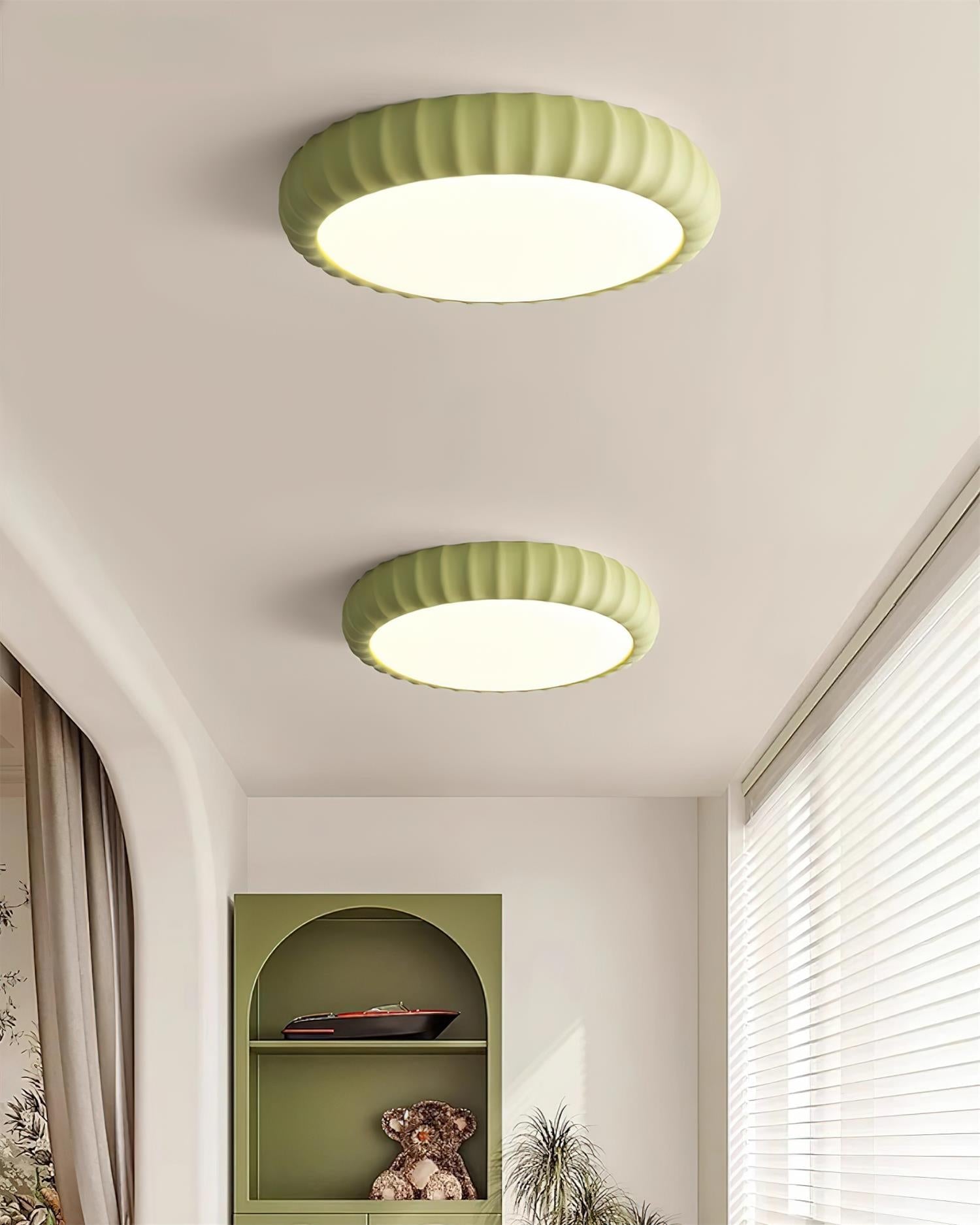 Ceiling Light Soft Green Resin Minimalist Flush Mount Modern - Letslighting