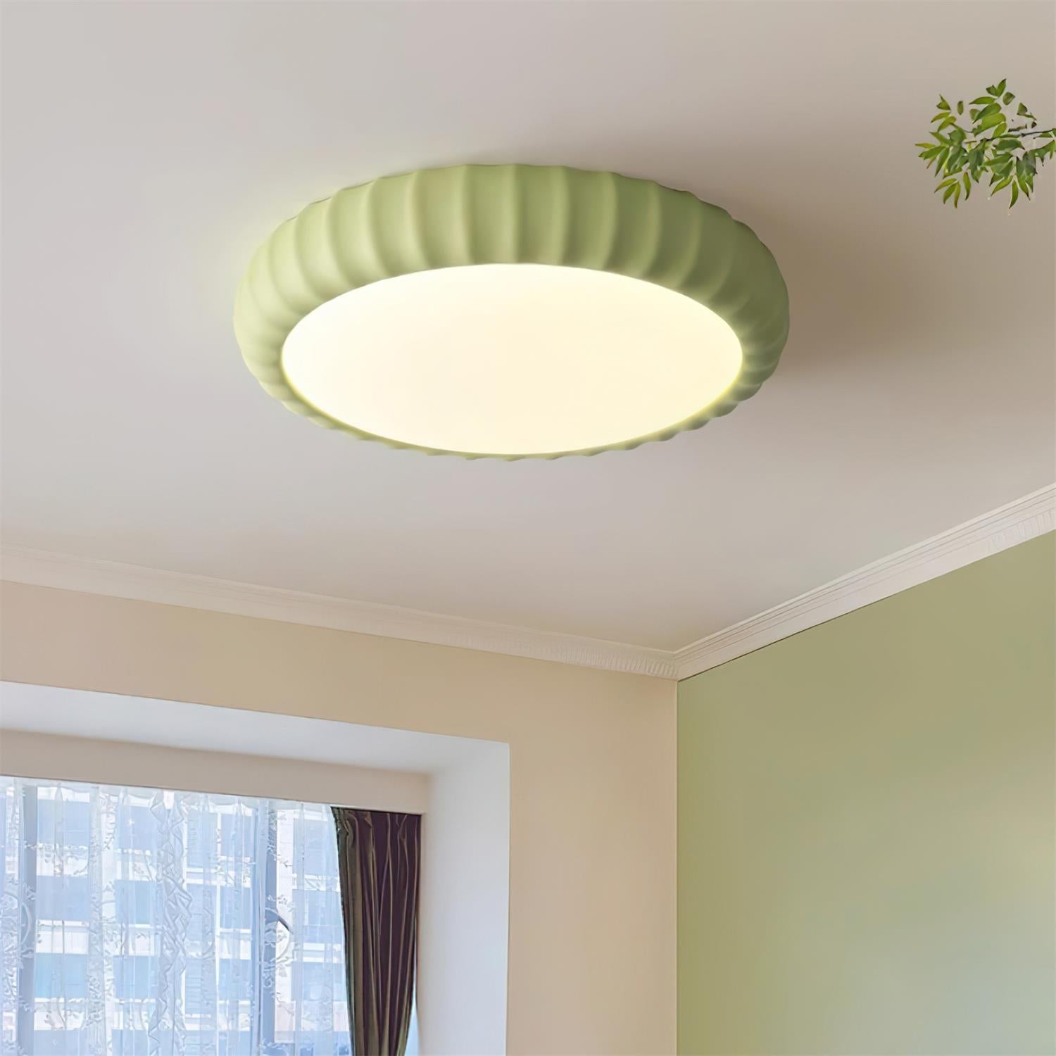Ceiling Light Soft Green Resin Minimalist Flush Mount Modern - Letslighting