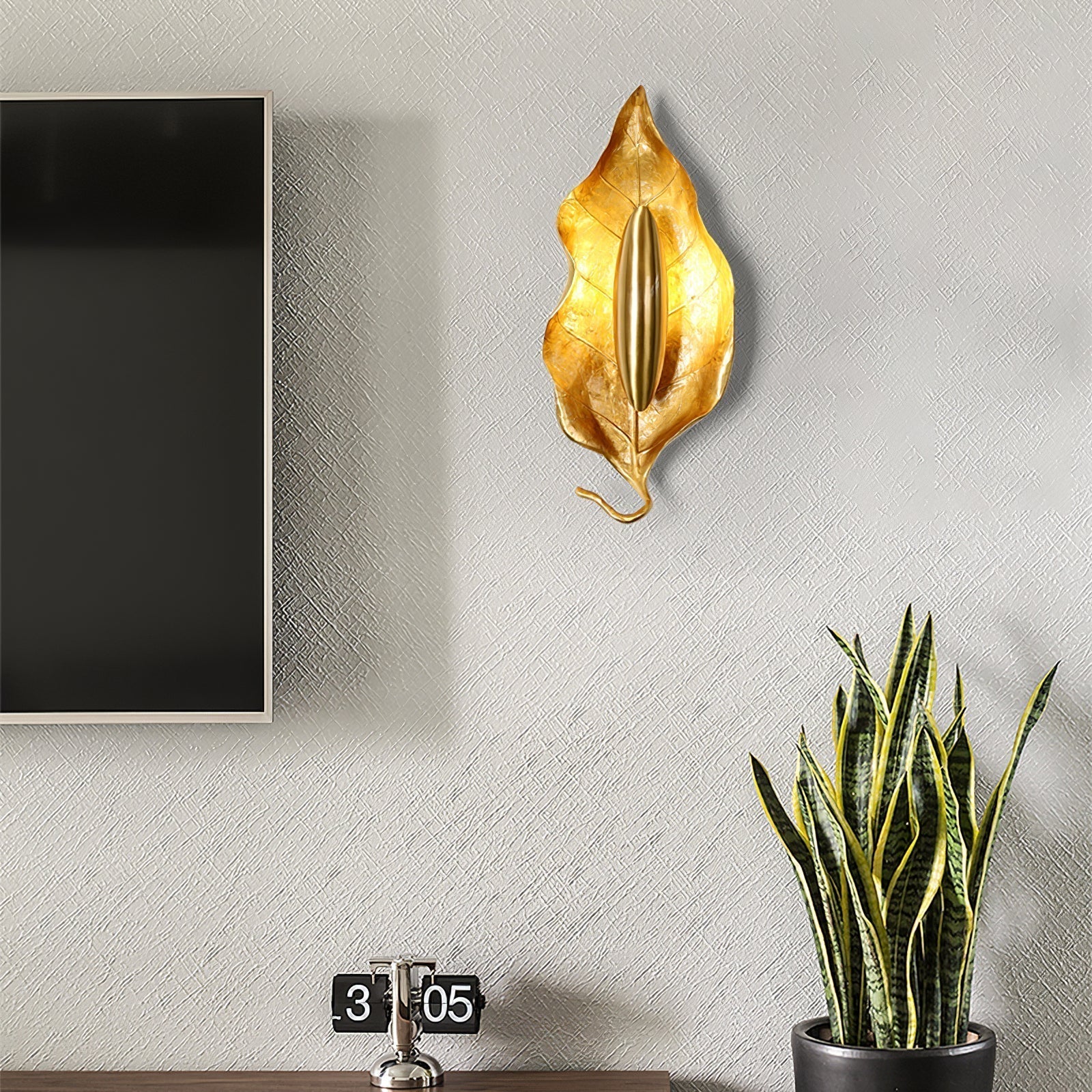 Evraee Nordic Art Leaf Brass Wall Lamp - Letslighting