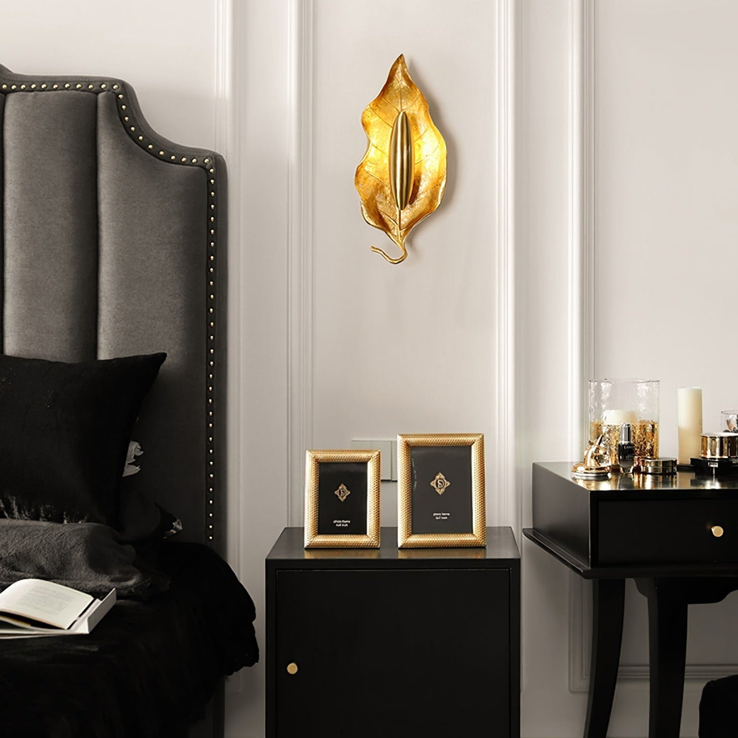 Evraee Nordic Art Leaf Brass Wall Lamp - Letslighting
