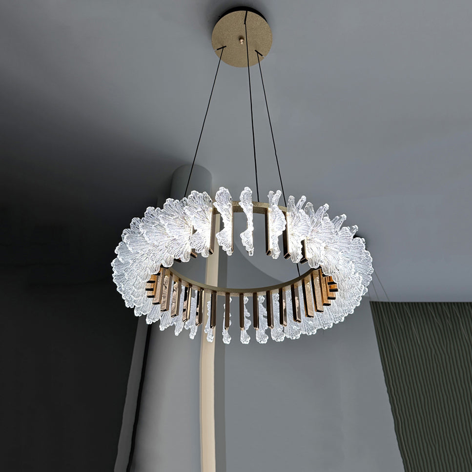 Ulcarir Luxury Leaf Glass Acrylic Chandelier - Letslighting