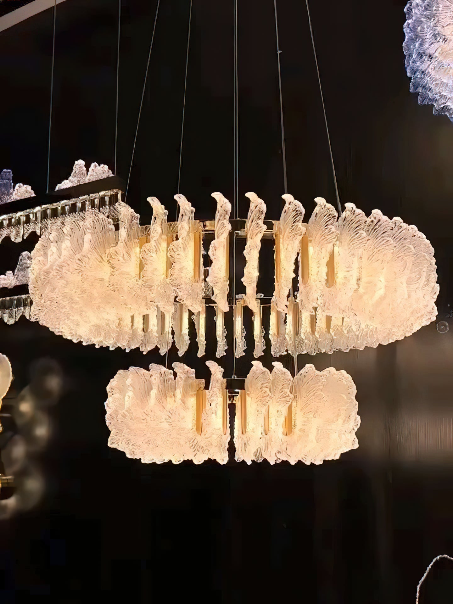 Ulcarir Luxury Leaf Glass Acrylic Chandelier - Letslighting