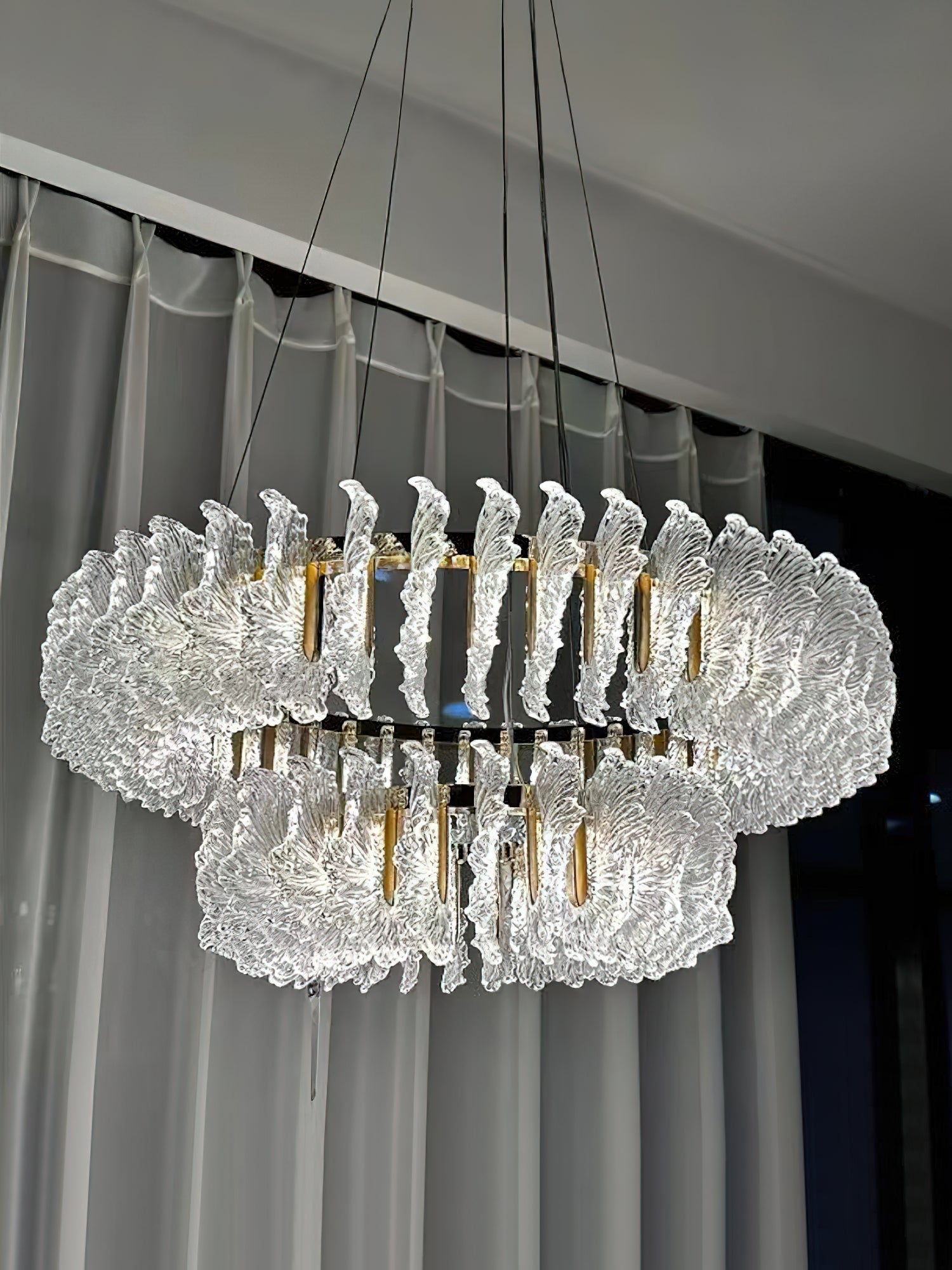 Ulcarir Luxury Leaf Glass Acrylic Chandelier - Letslighting