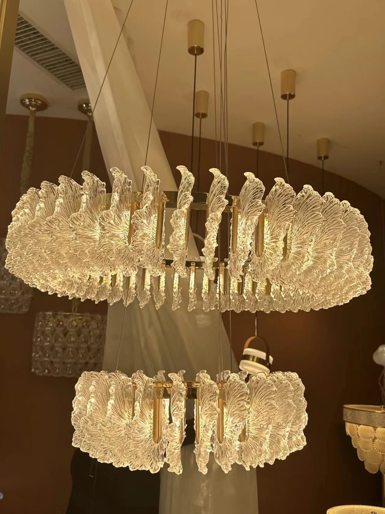 Ulcarir Luxury Leaf Glass Acrylic Chandelier - Letslighting