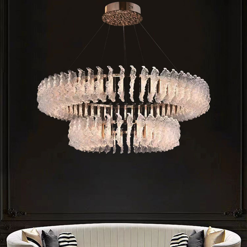 Ulcarir Luxury Leaf Glass Acrylic Chandelier - Letslighting