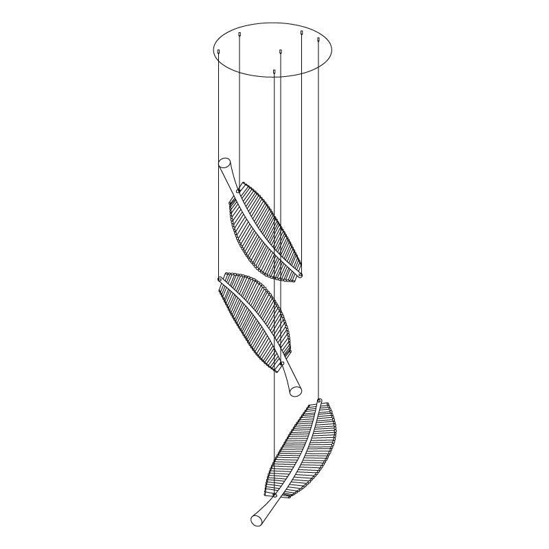 Lustra Chandelier Leaf Acrylic Gold Elegant Modern - Letslighting