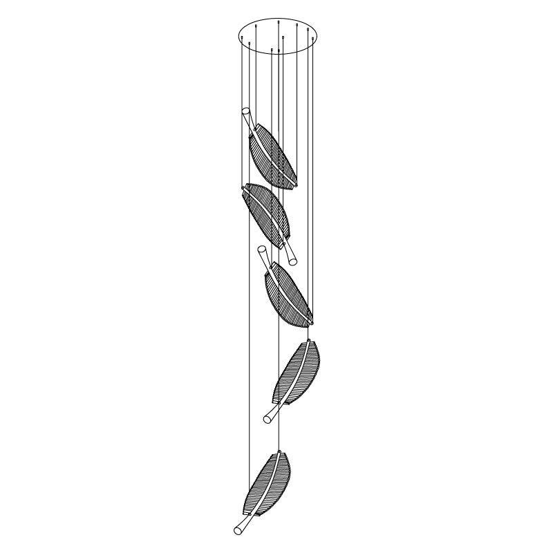 Lustra Chandelier Leaf Acrylic Gold Elegant Modern - Letslighting