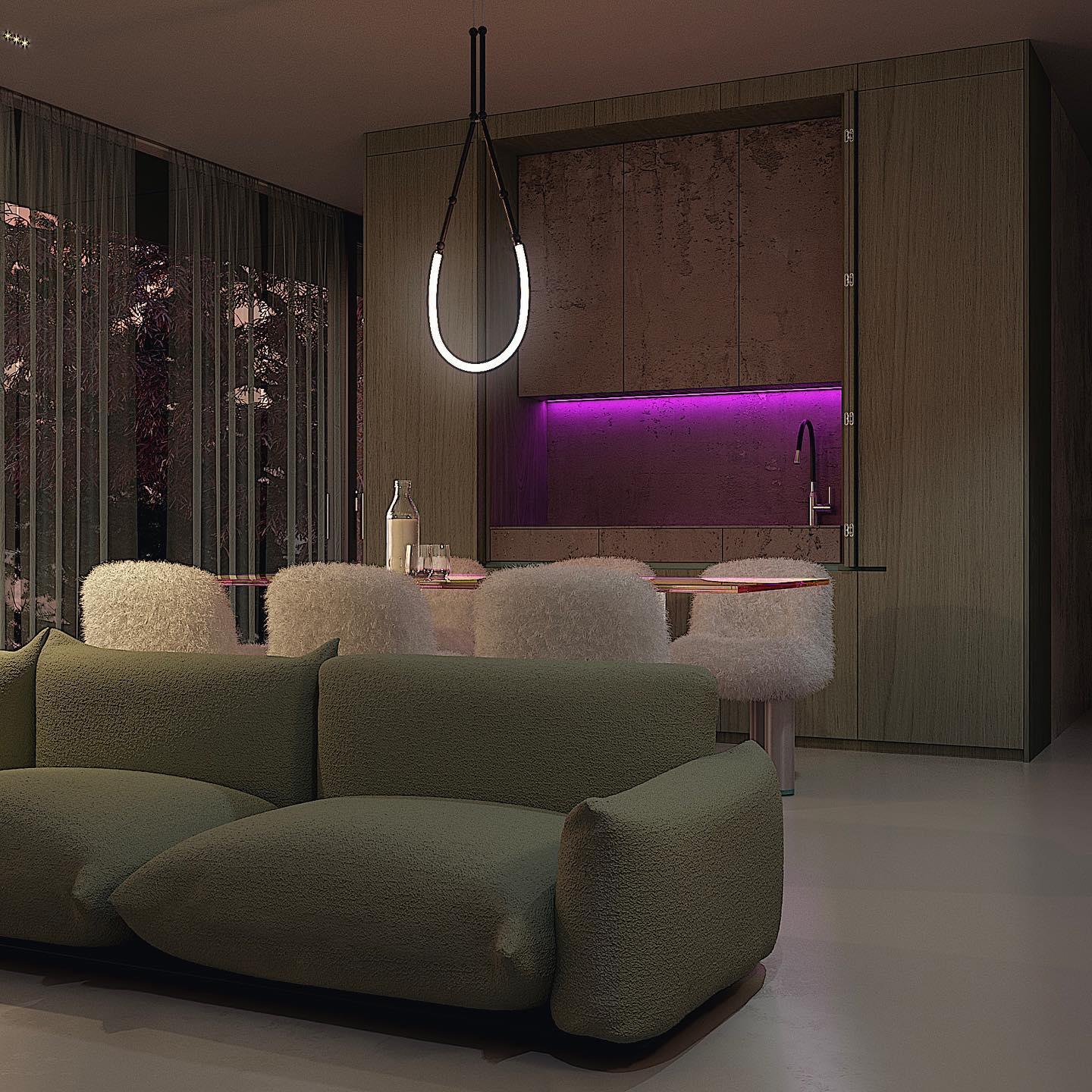 Lustra Chandelier Leda LED Flexible Modern Sculptural - Letslighting