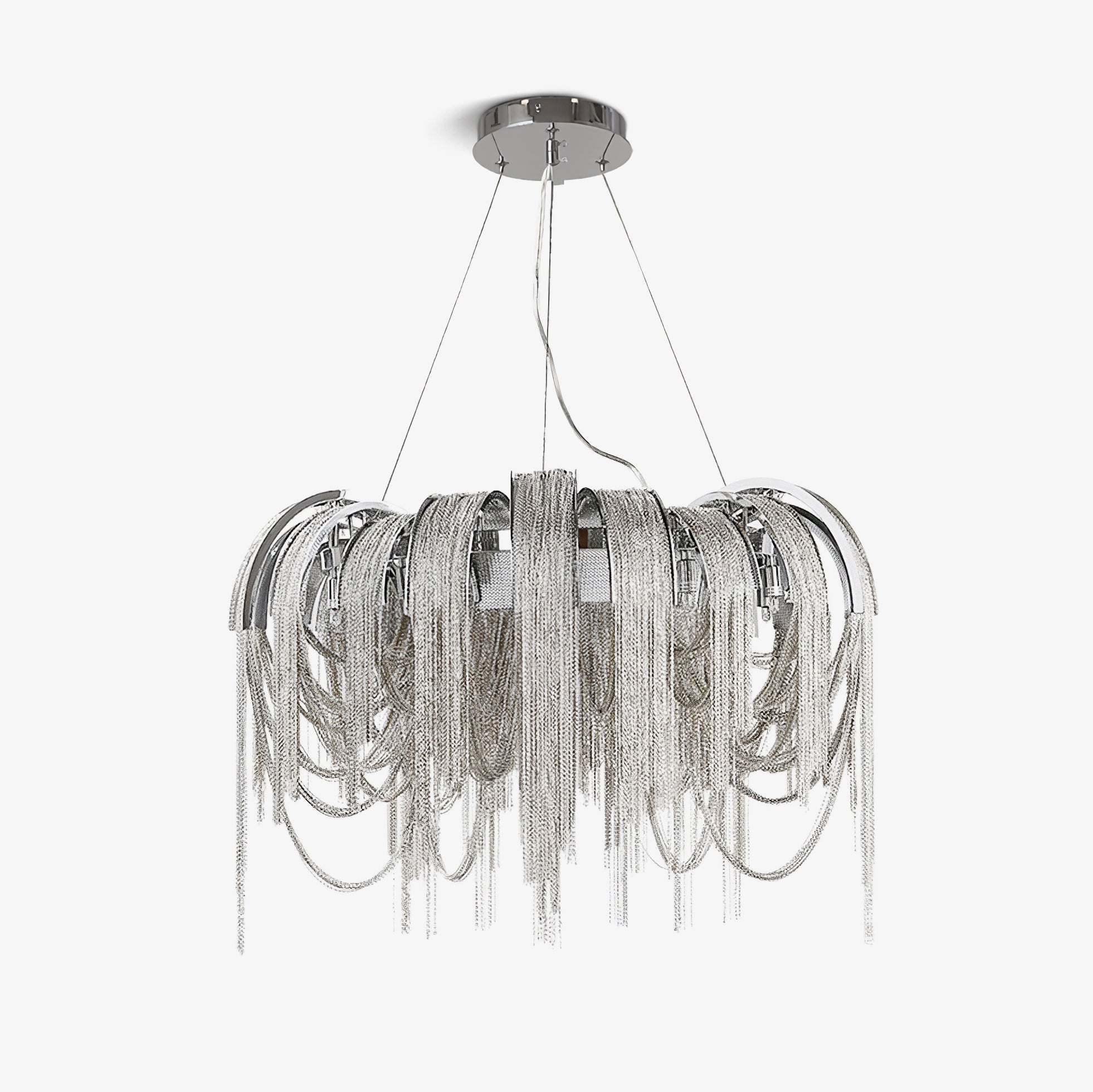 Lustra Chandelier Layered Chain Nickel Luxury - Letslighting