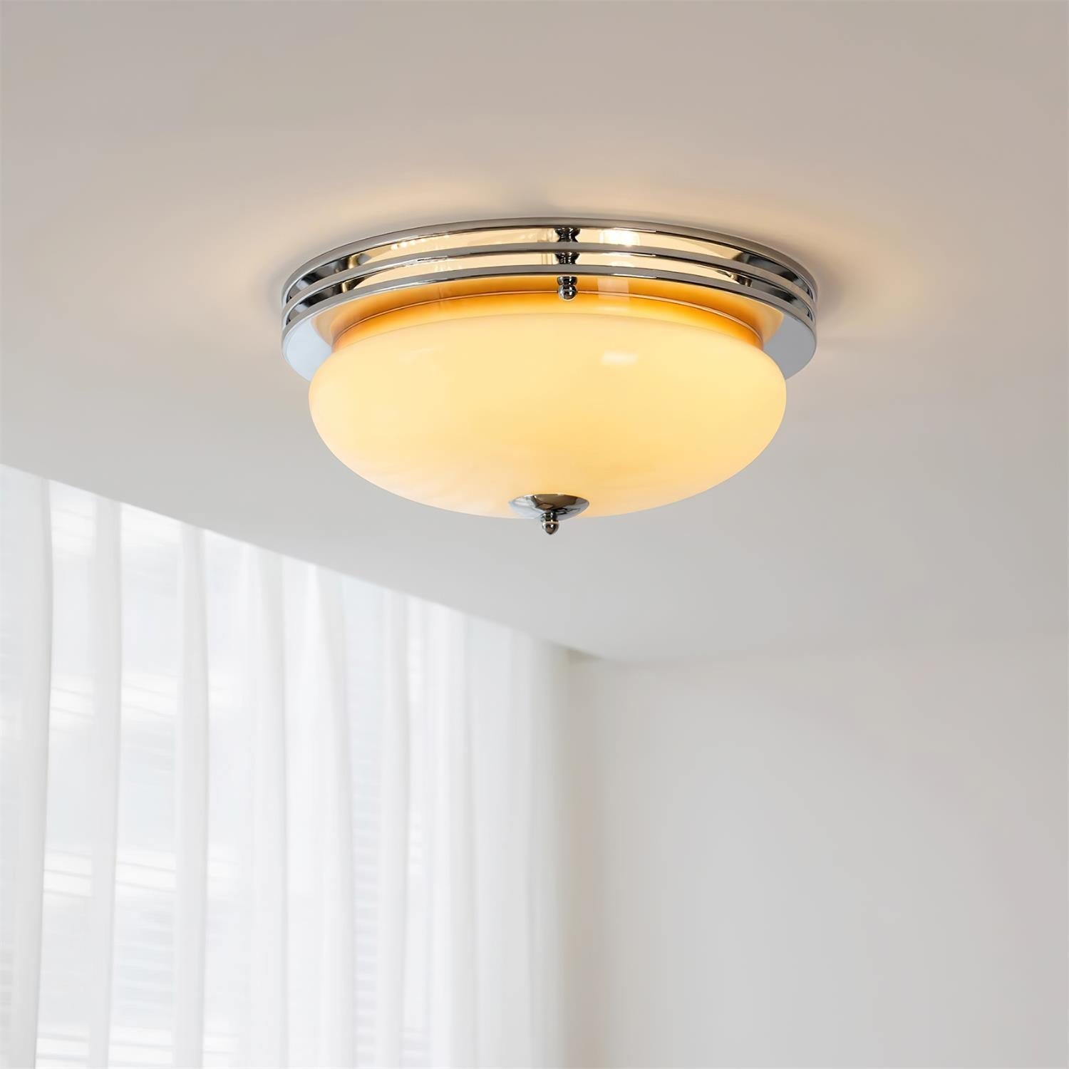 Ceiling Light Canopy and Glass Shade Classic Round Modern - Letslighting