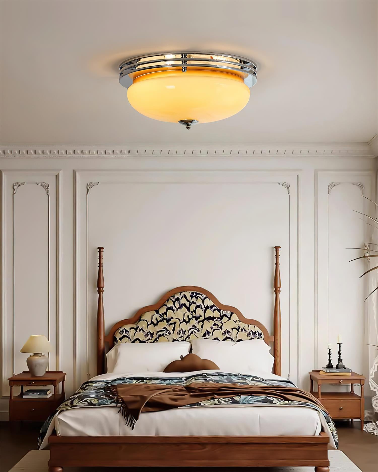 Ceiling Light Canopy and Glass Shade Classic Round Modern - Letslighting