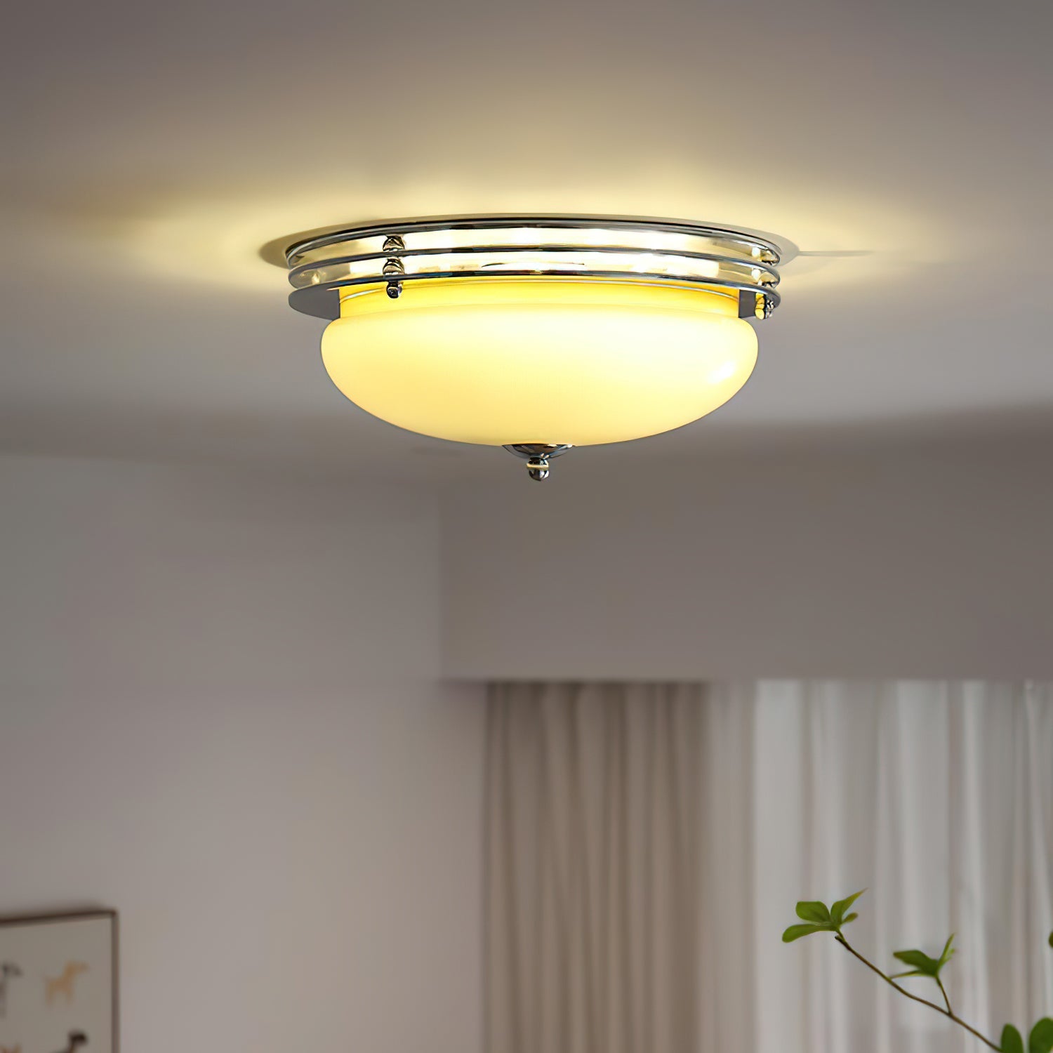 Ceiling Light Canopy and Glass Shade Classic Round Modern - Letslighting