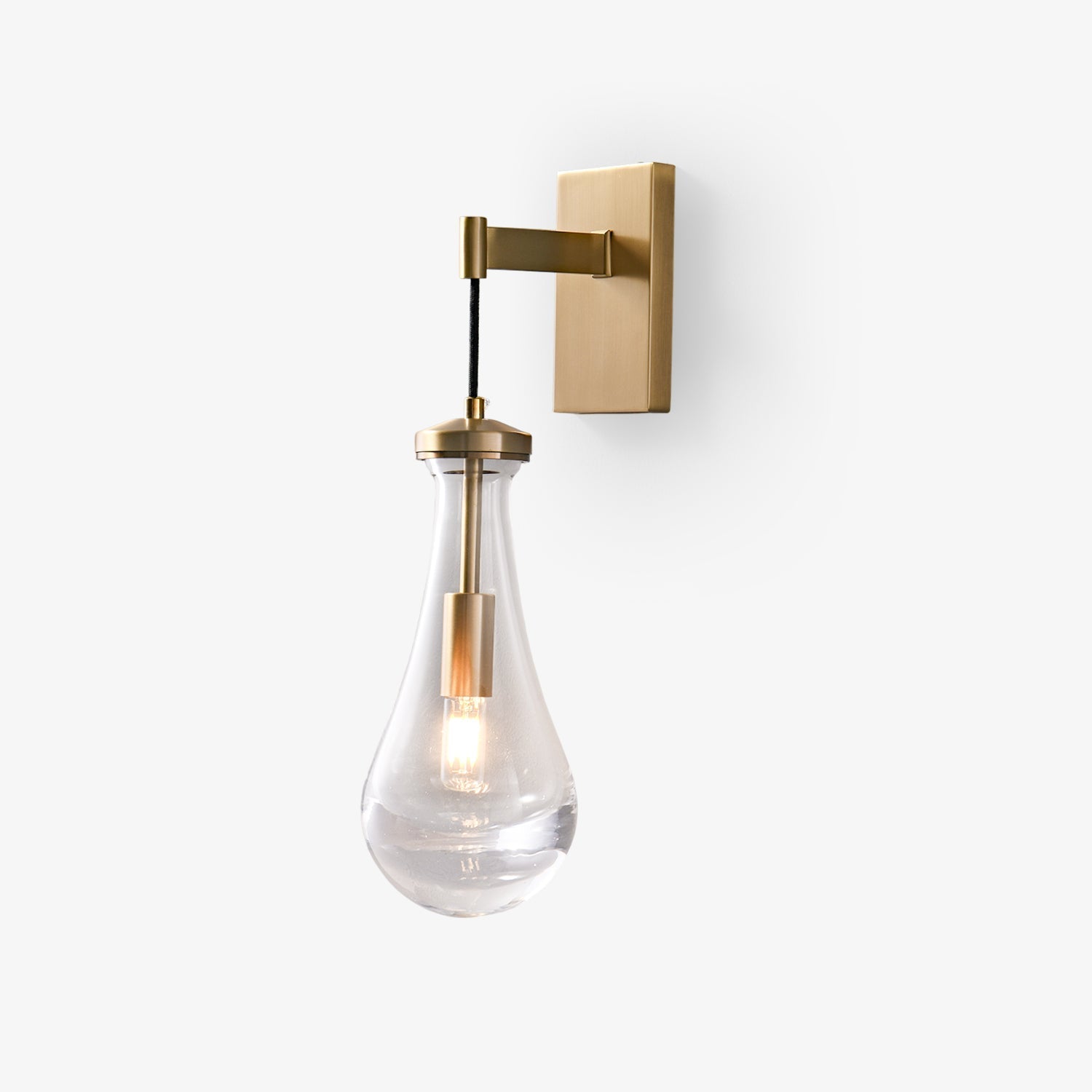 Lyshaos Modern Minimalist Brass Glass Wall Lamp - Letslighting