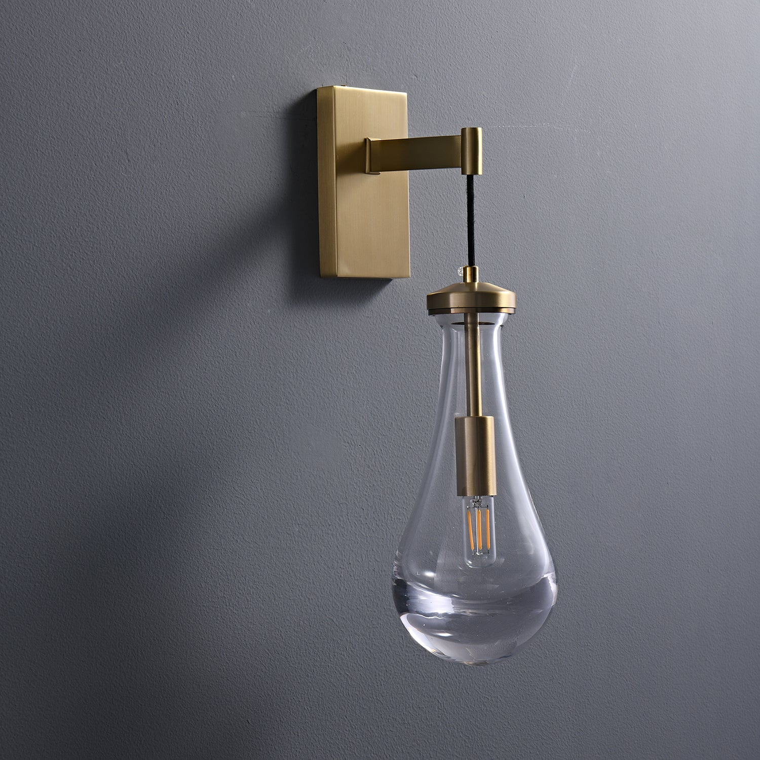 Lyshaos Modern Minimalist Brass Glass Wall Lamp - Letslighting