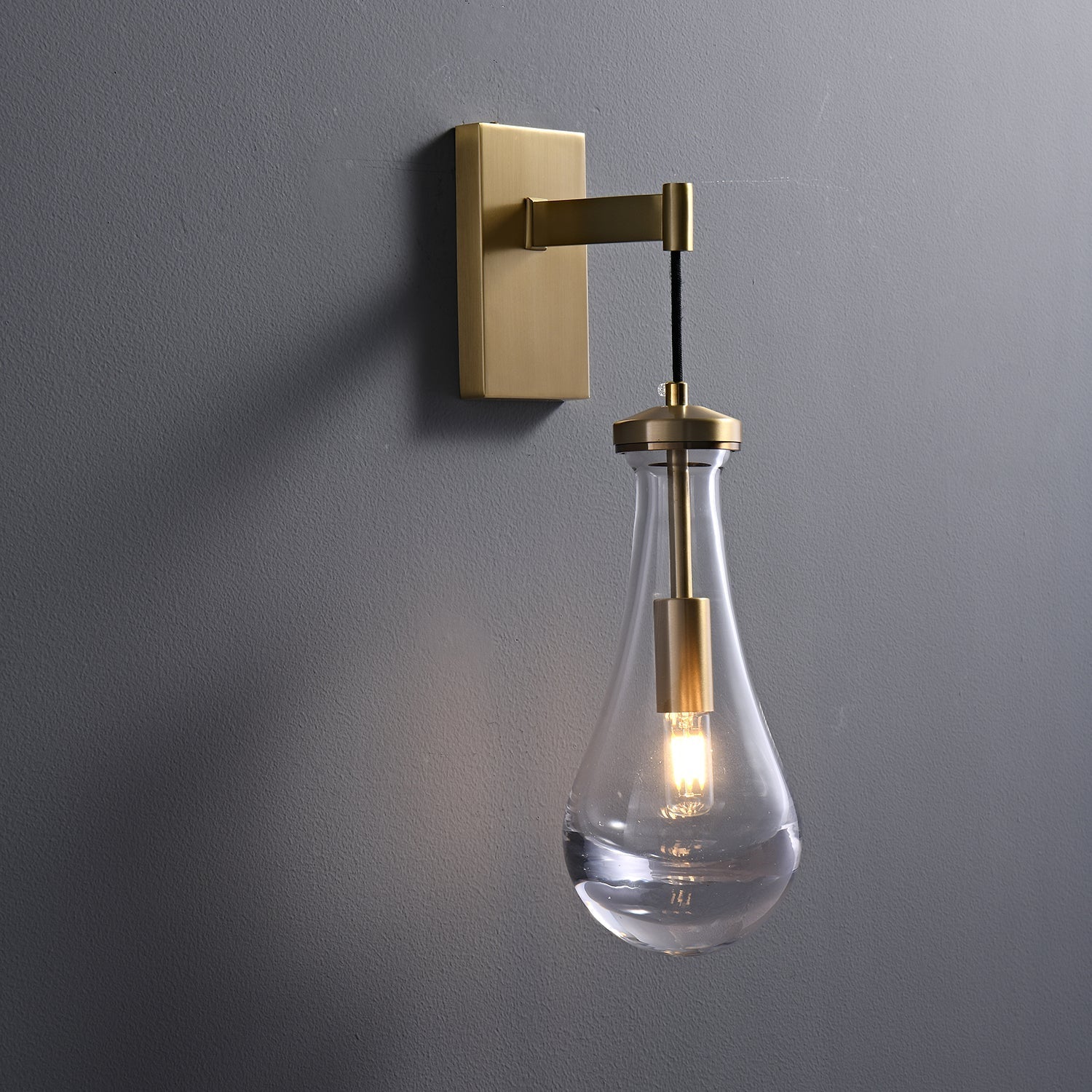 Lyshaos Modern Minimalist Brass Glass Wall Lamp - Letslighting
