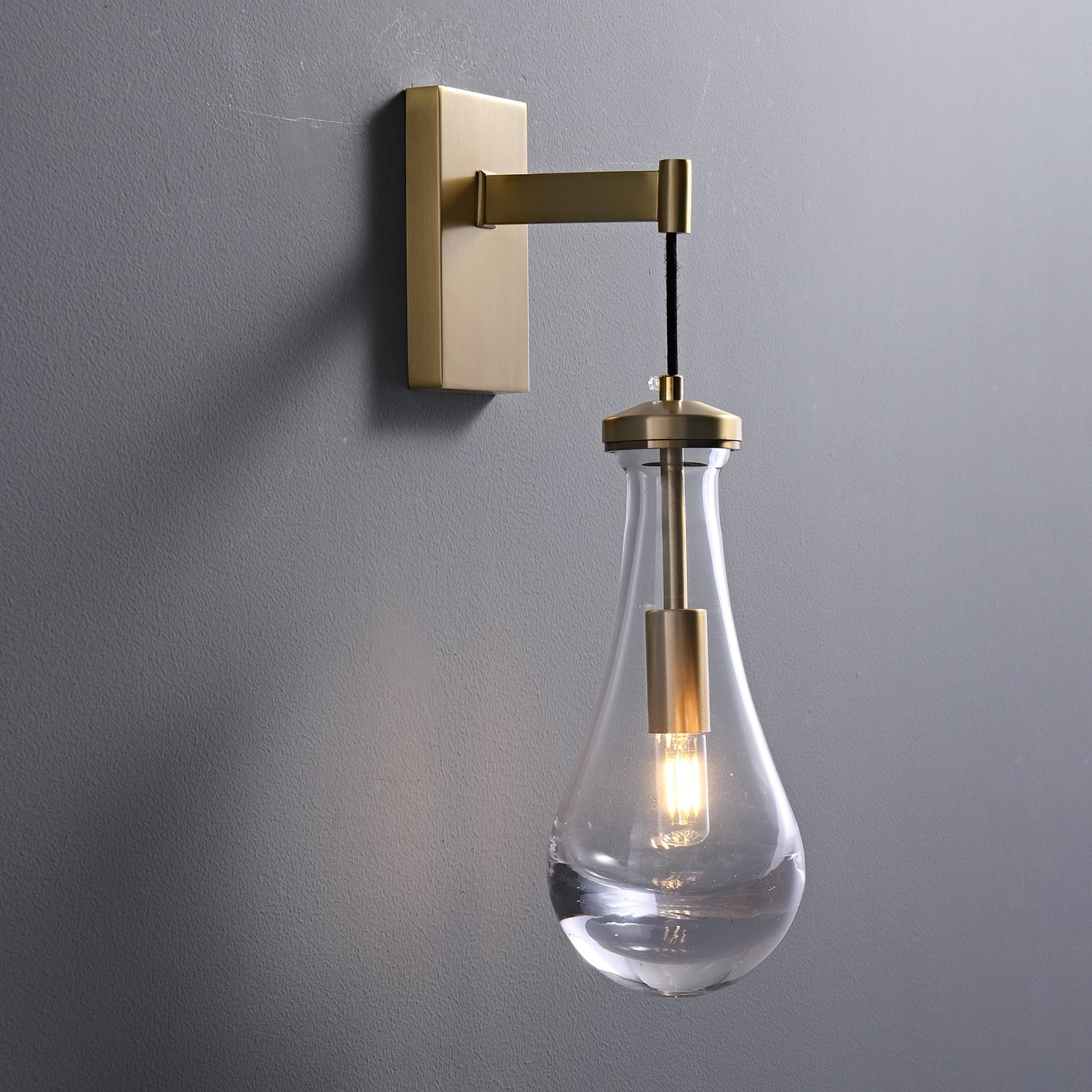 Lyshaos Modern Minimalist Brass Glass Wall Lamp - Letslighting