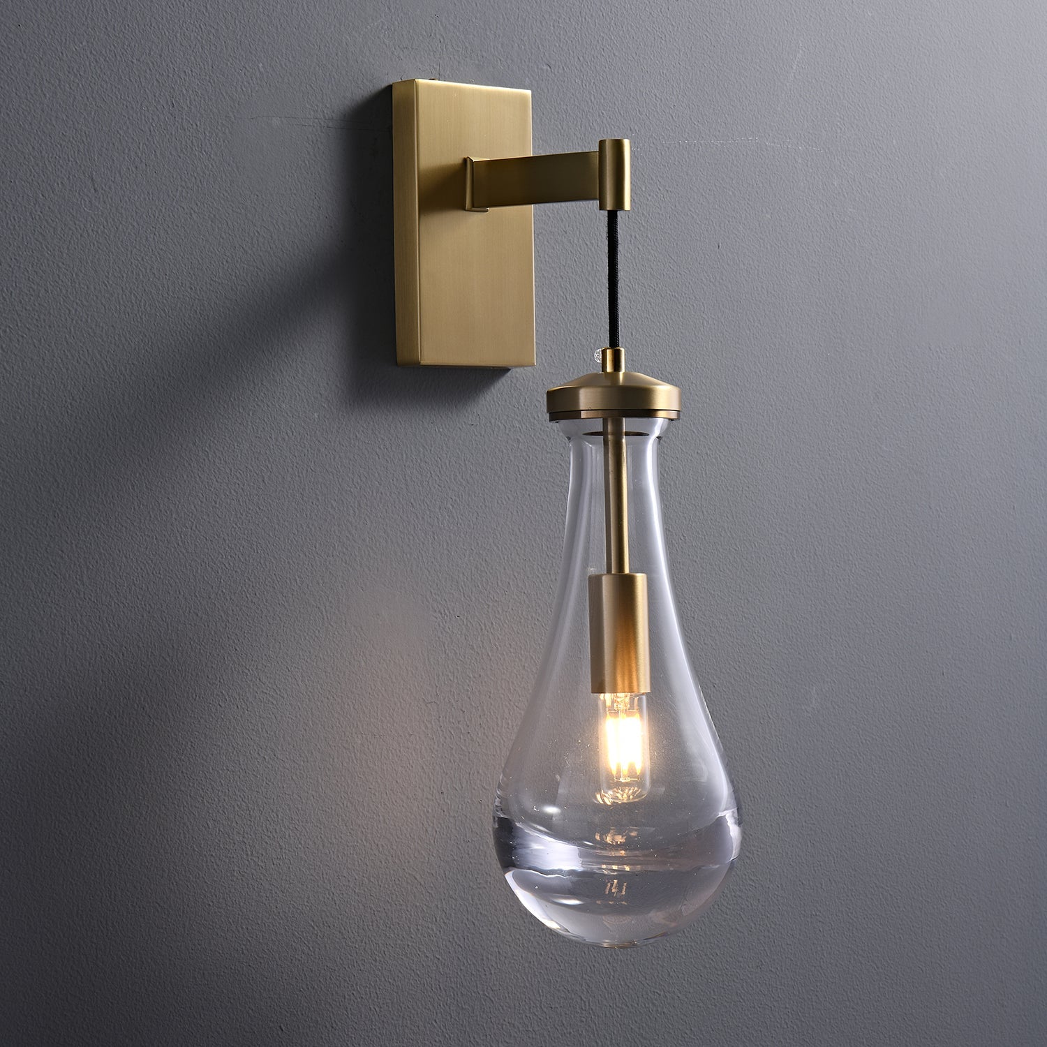 Lyshaos Modern Minimalist Brass Glass Wall Lamp - Letslighting