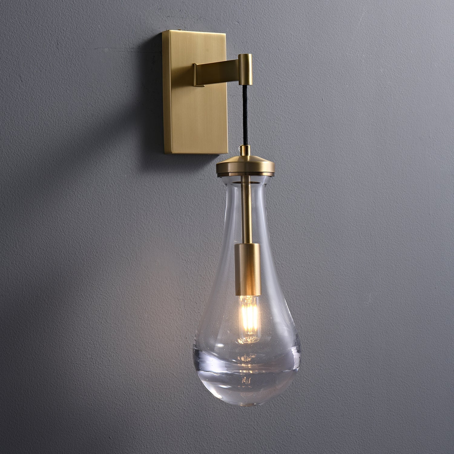 Lyshaos Modern Minimalist Brass Glass Wall Lamp - Letslighting