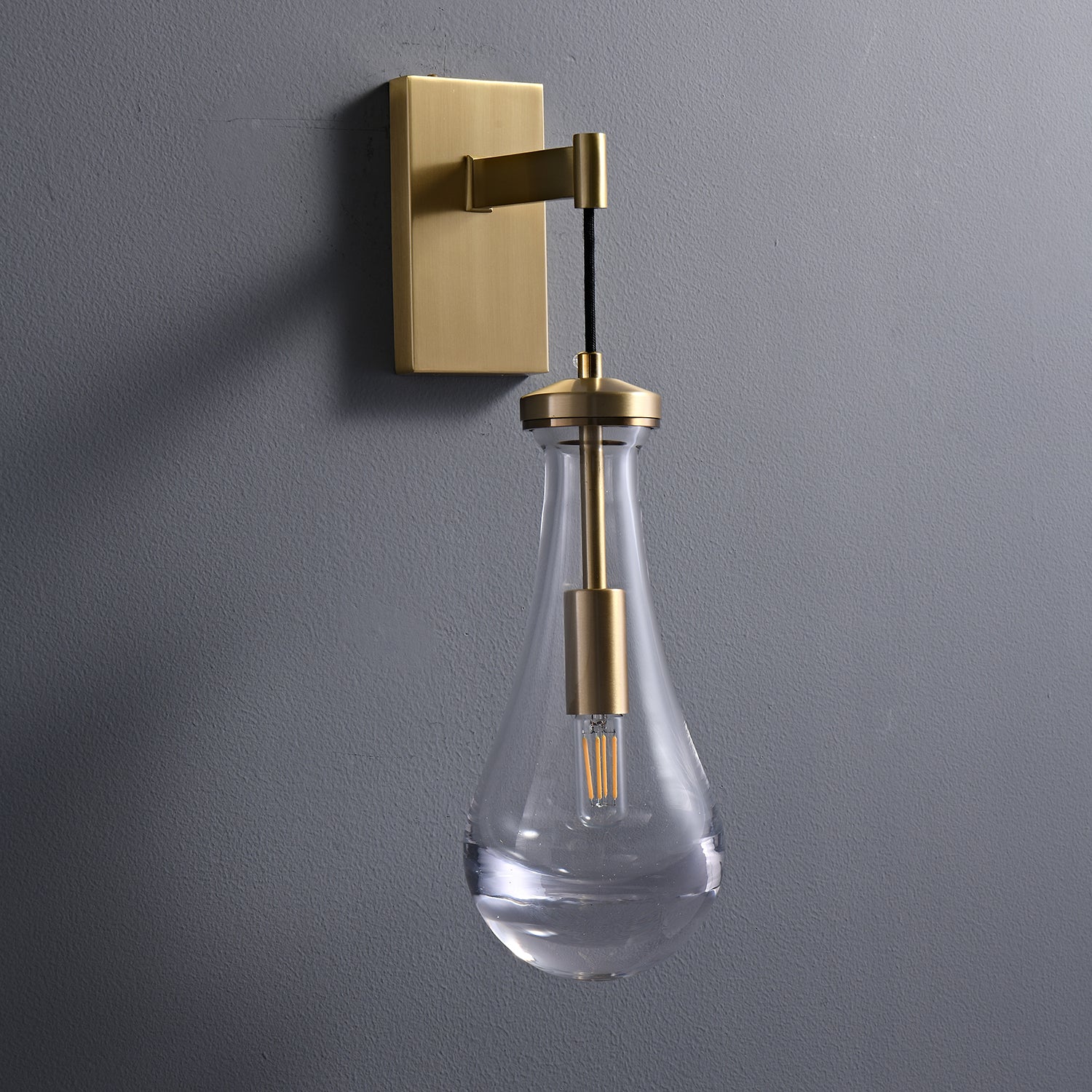 Lyshaos Modern Minimalist Brass Glass Wall Lamp - Letslighting