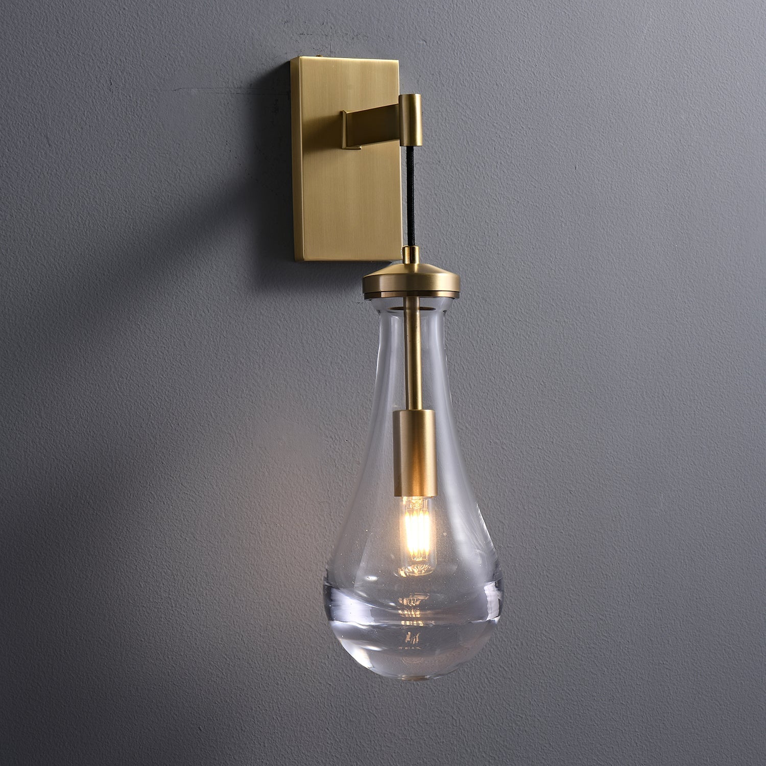 Lyshaos Modern Minimalist Brass Glass Wall Lamp - Letslighting