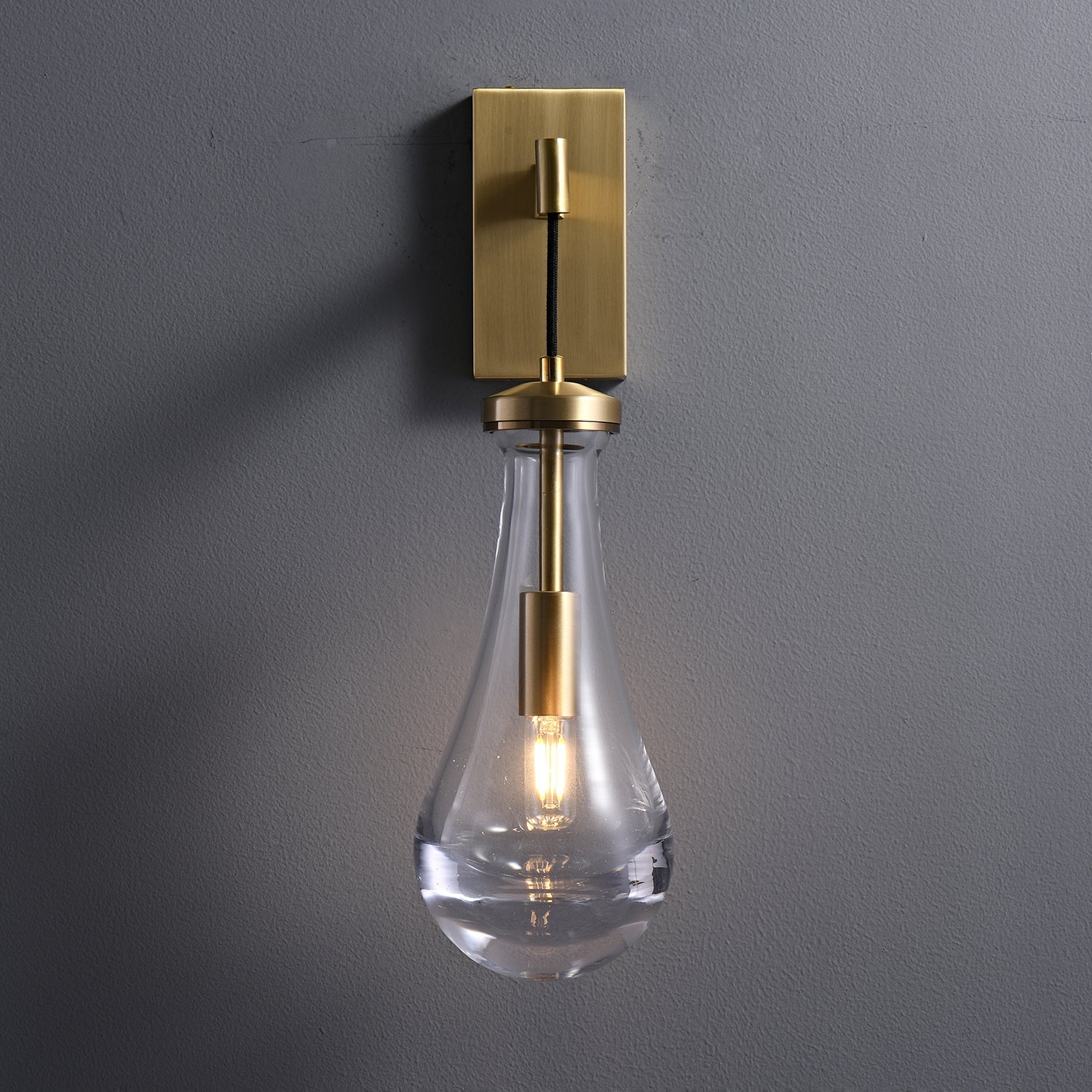 Lyshaos Modern Minimalist Brass Glass Wall Lamp - Letslighting