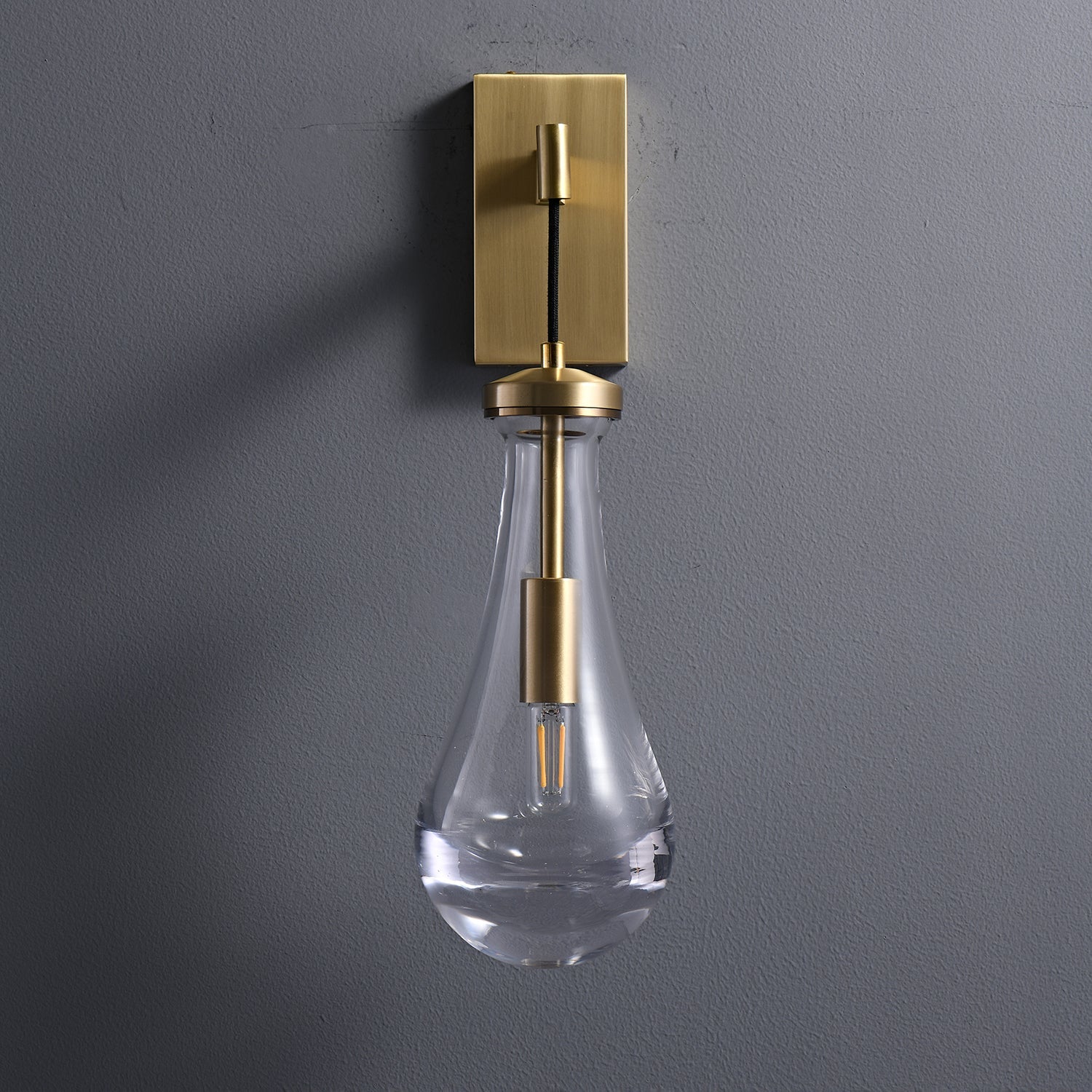 Lyshaos Modern Minimalist Brass Glass Wall Lamp - Letslighting