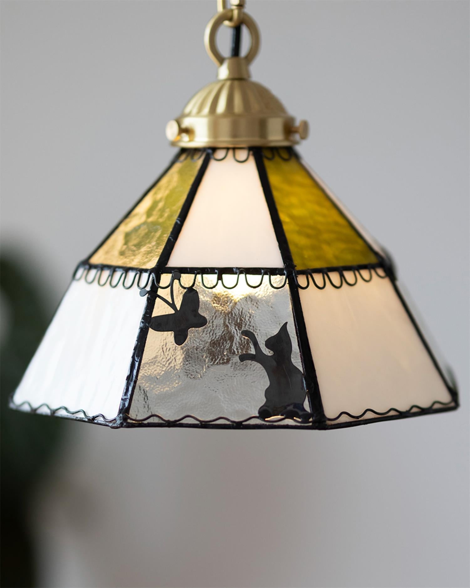 Tiffany Green Brass Pendant Light - Letslighting