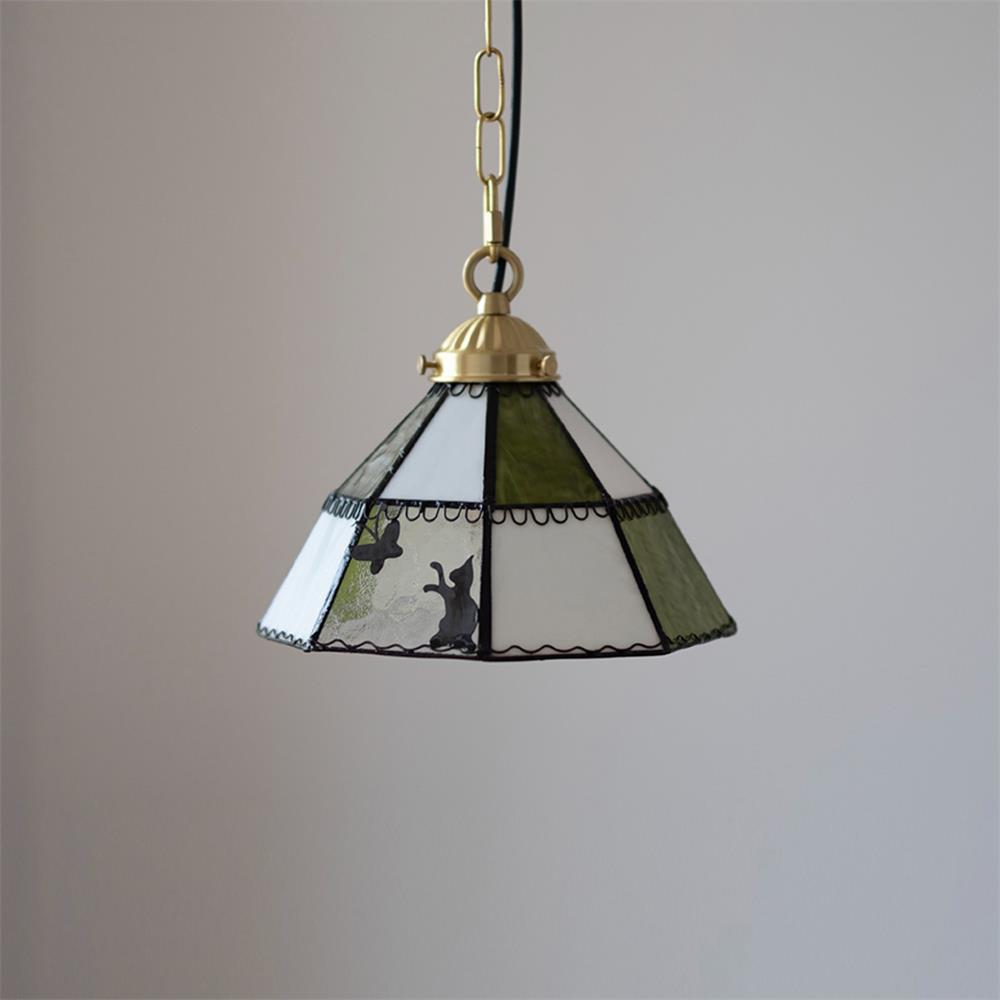 Tiffany Green Brass Pendant Light - Letslighting