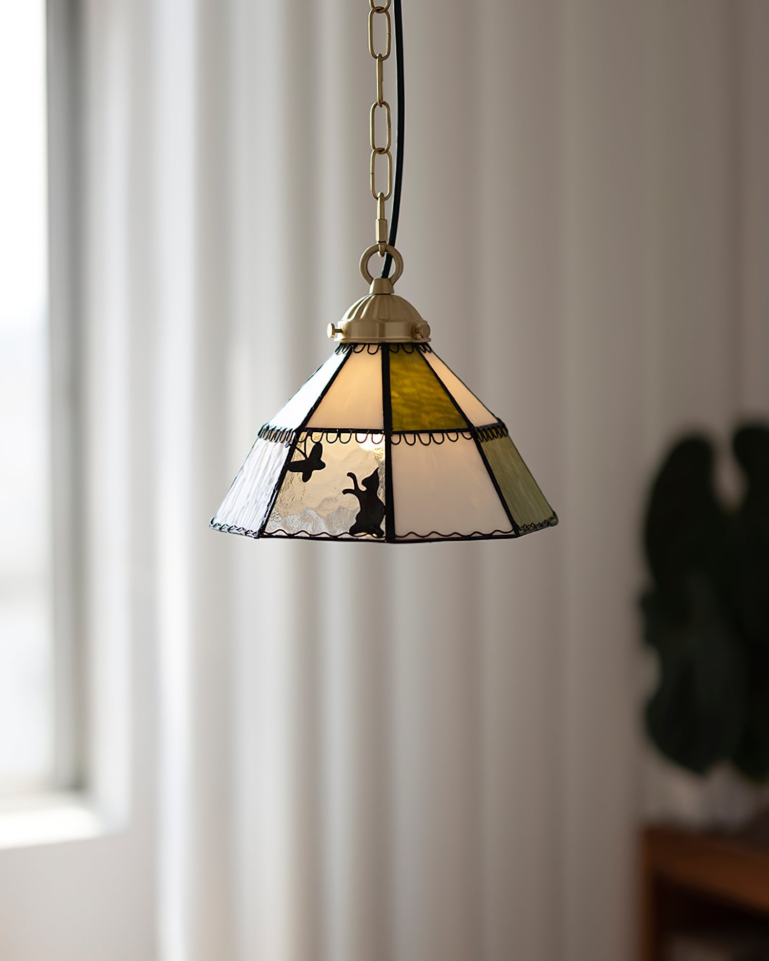 Tiffany Green Brass Pendant Light - Letslighting