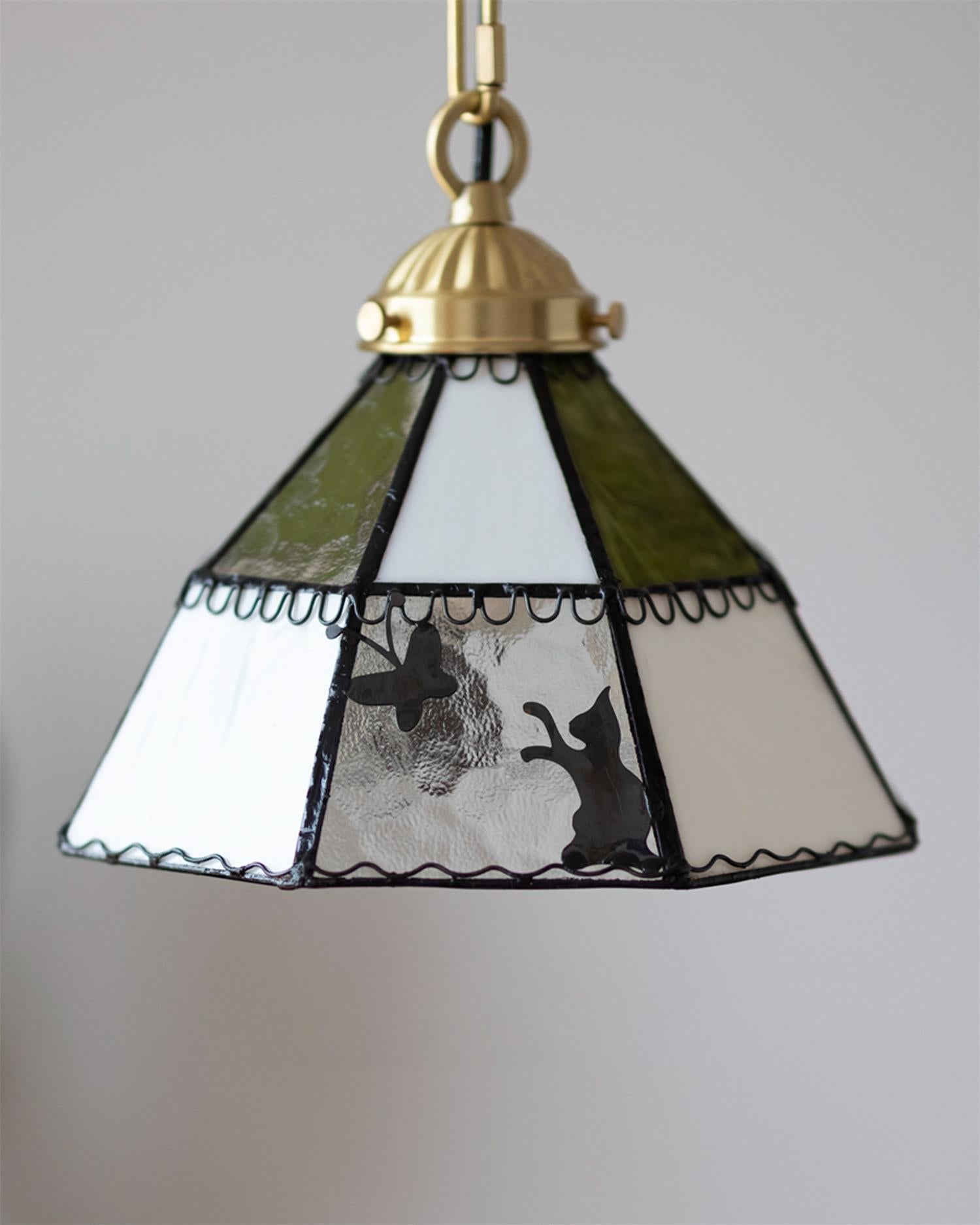 Tiffany Green Brass Pendant Light - Letslighting