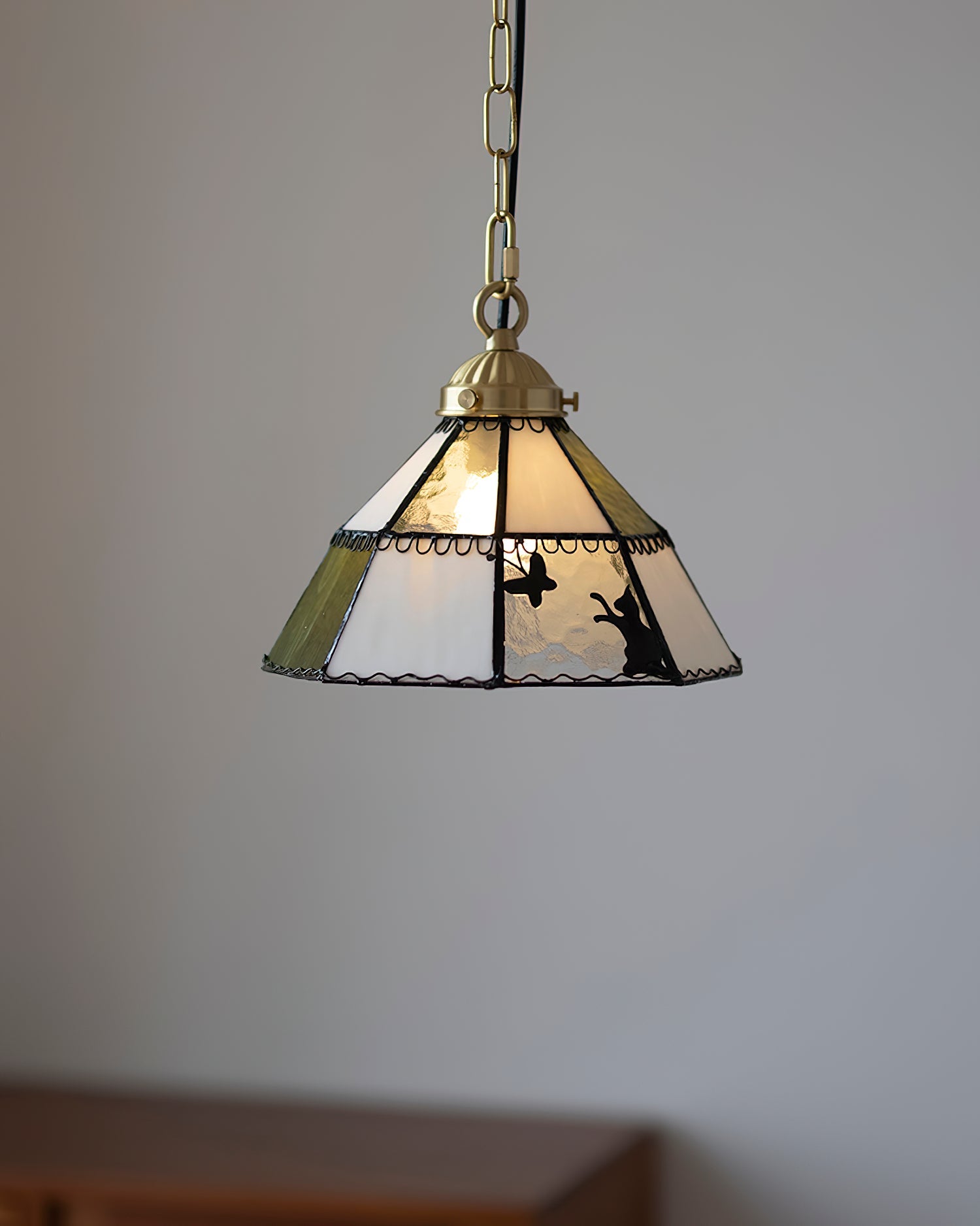 Tiffany Green Brass Pendant Light - Letslighting