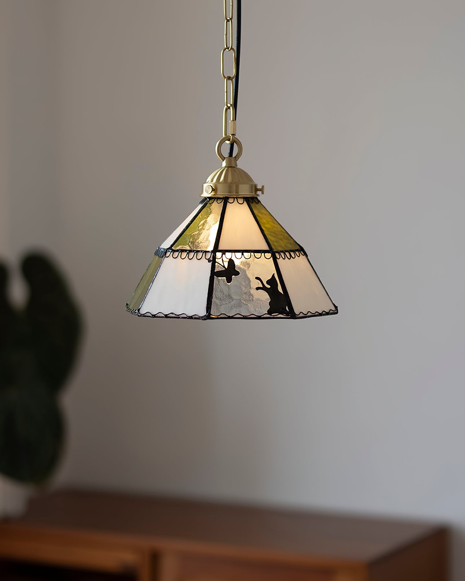 Tiffany Green Brass Pendant Light - Letslighting