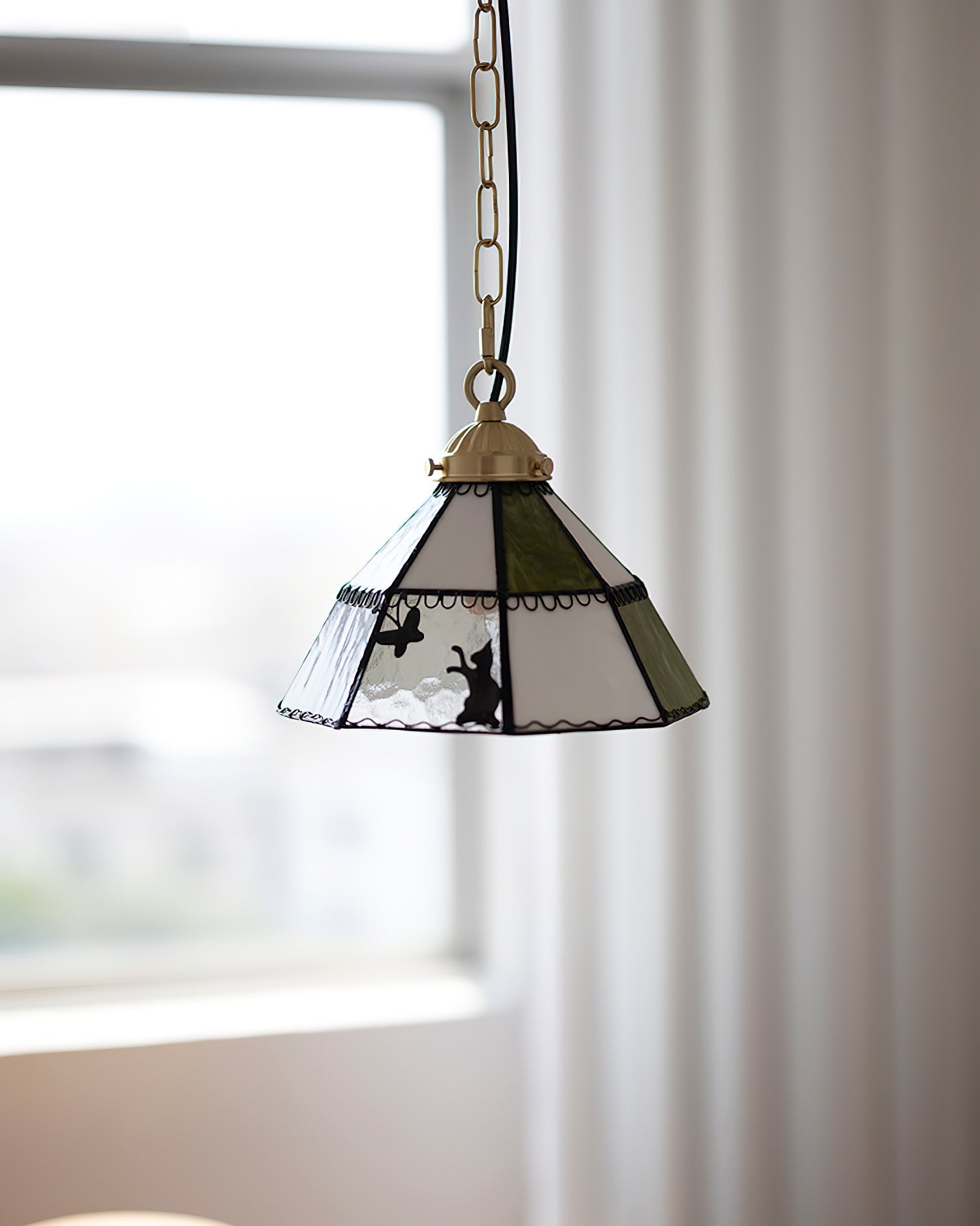 Tiffany Green Brass Pendant Light - Letslighting