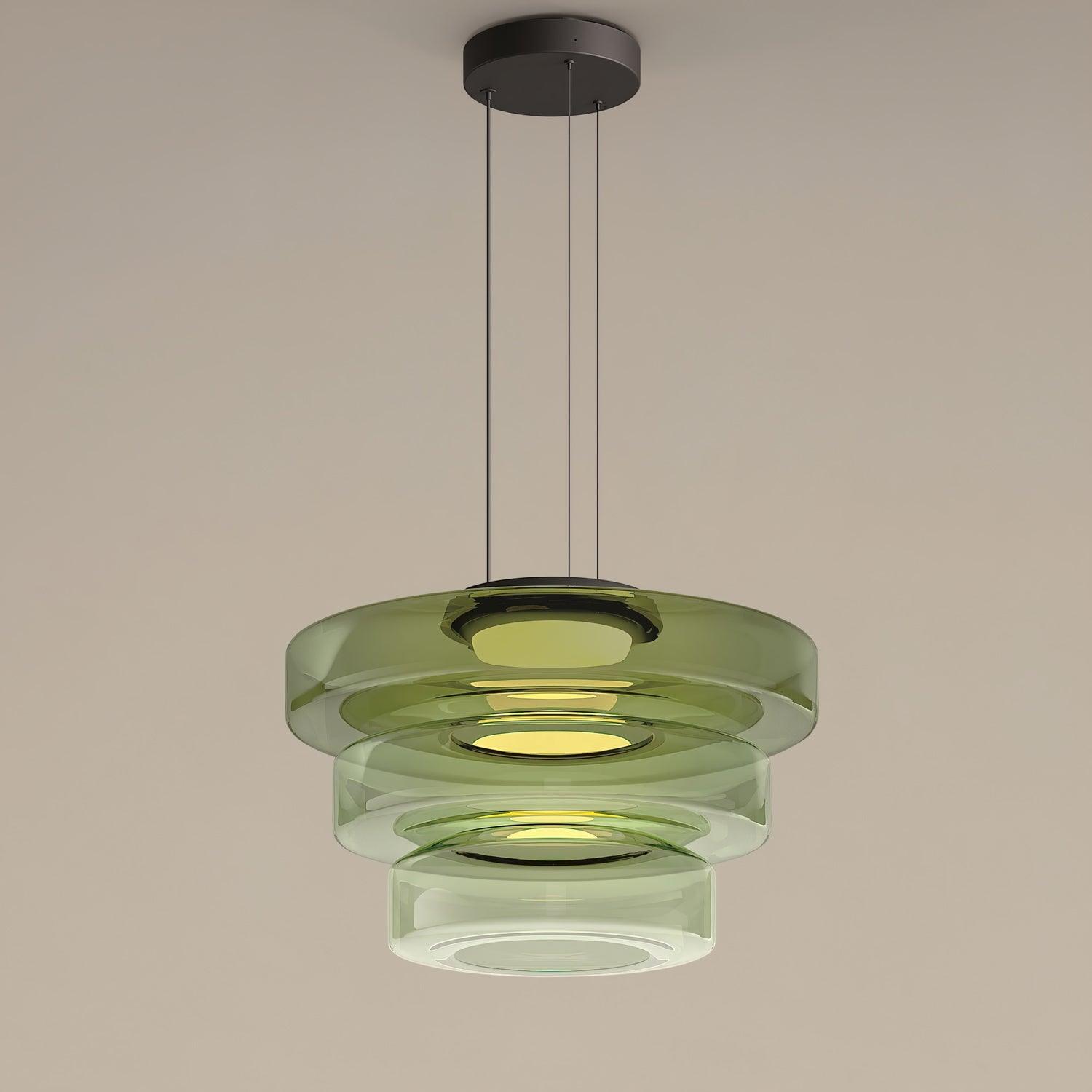 Lustra Pendant Lamp Glass Circles Multi-Level - Letslighting