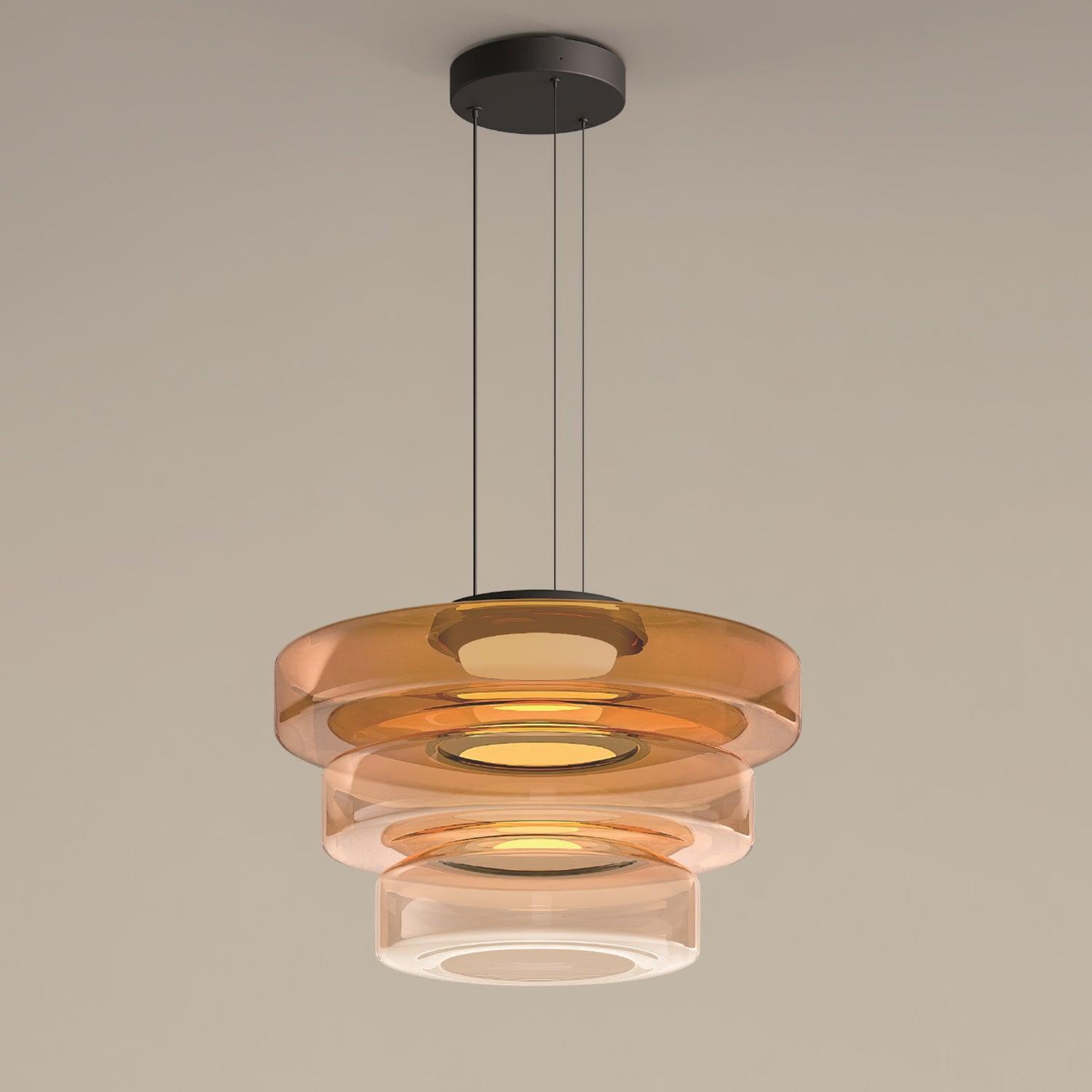 Lustra Pendant Lamp Glass Circles Multi-Level - Letslighting
